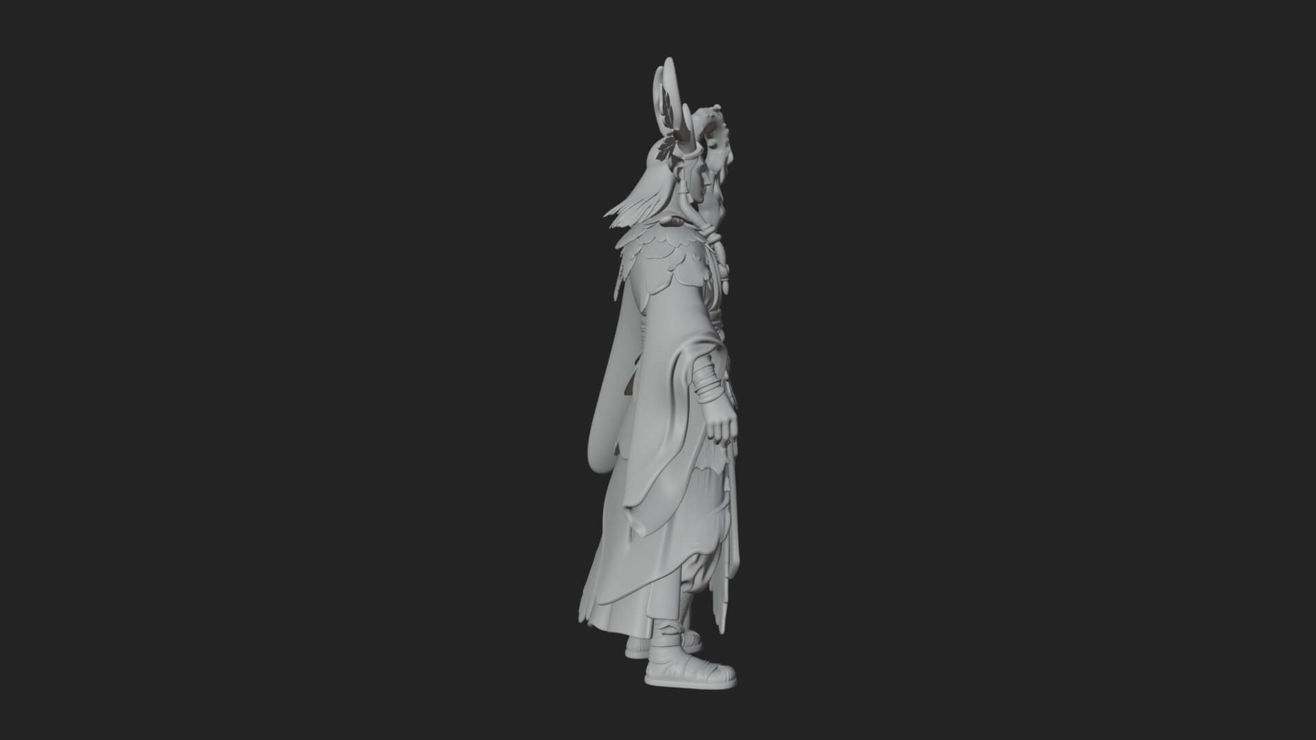 Elven High Mage Statue Design 14 3D Print Model 3D Model