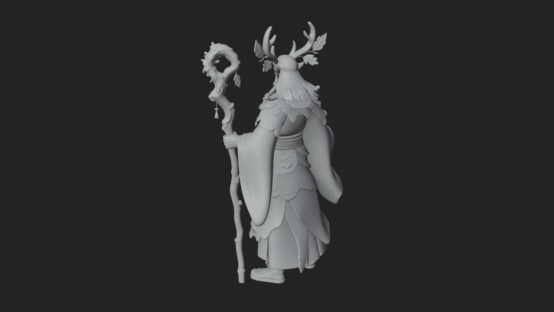 Elven High Mage Statue Design 14 3D Print Model 3D Model