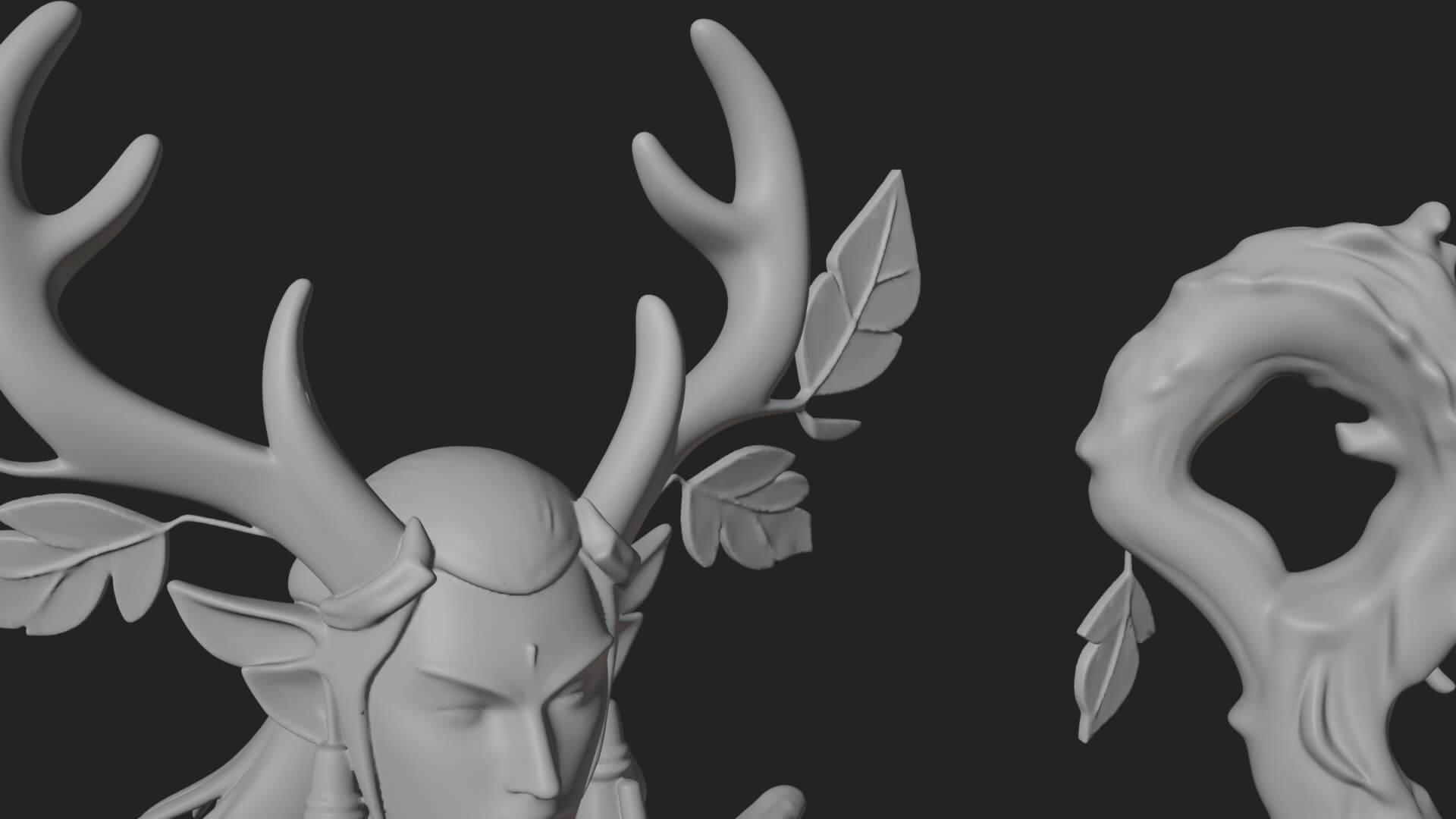 Elven High Mage Statue Design 14 3D Print Model 3D Model