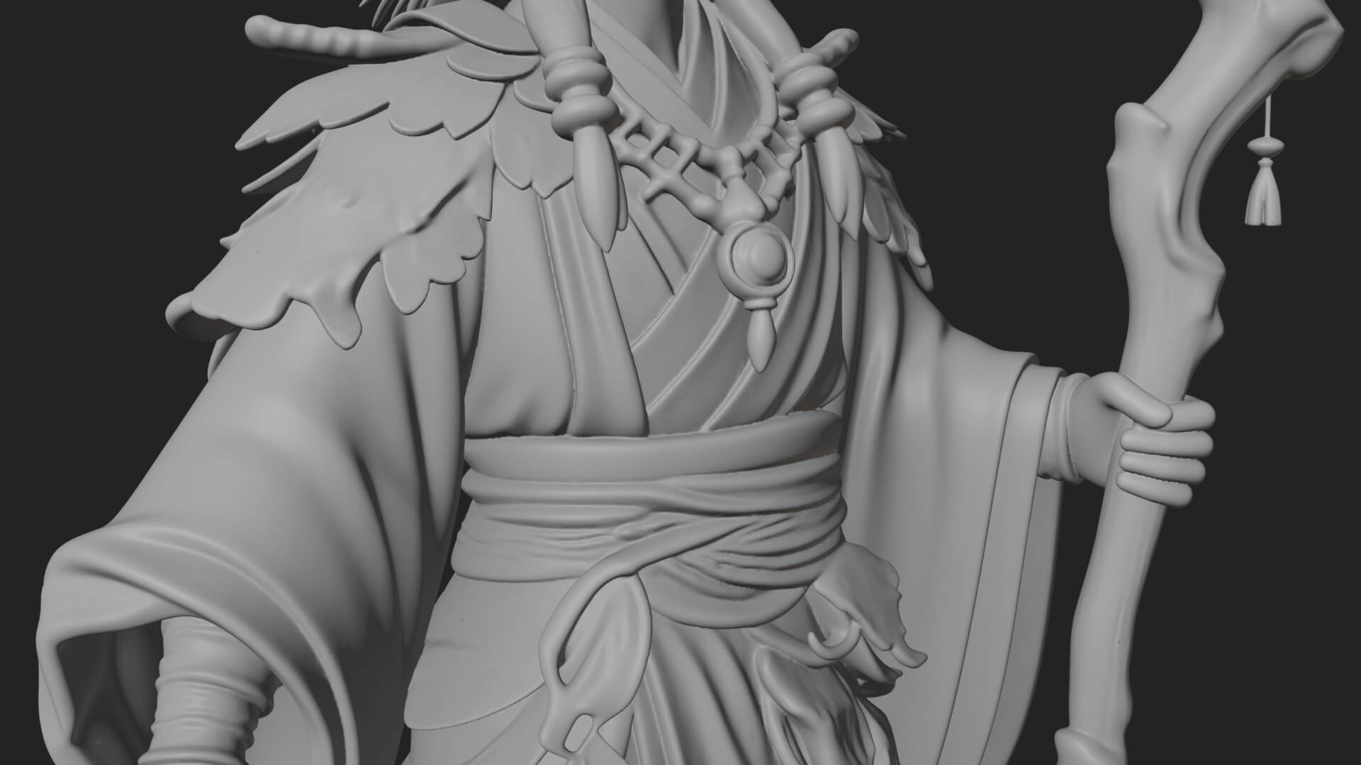 Elven High Mage Statue Design 14 3D Print Model 3D Model