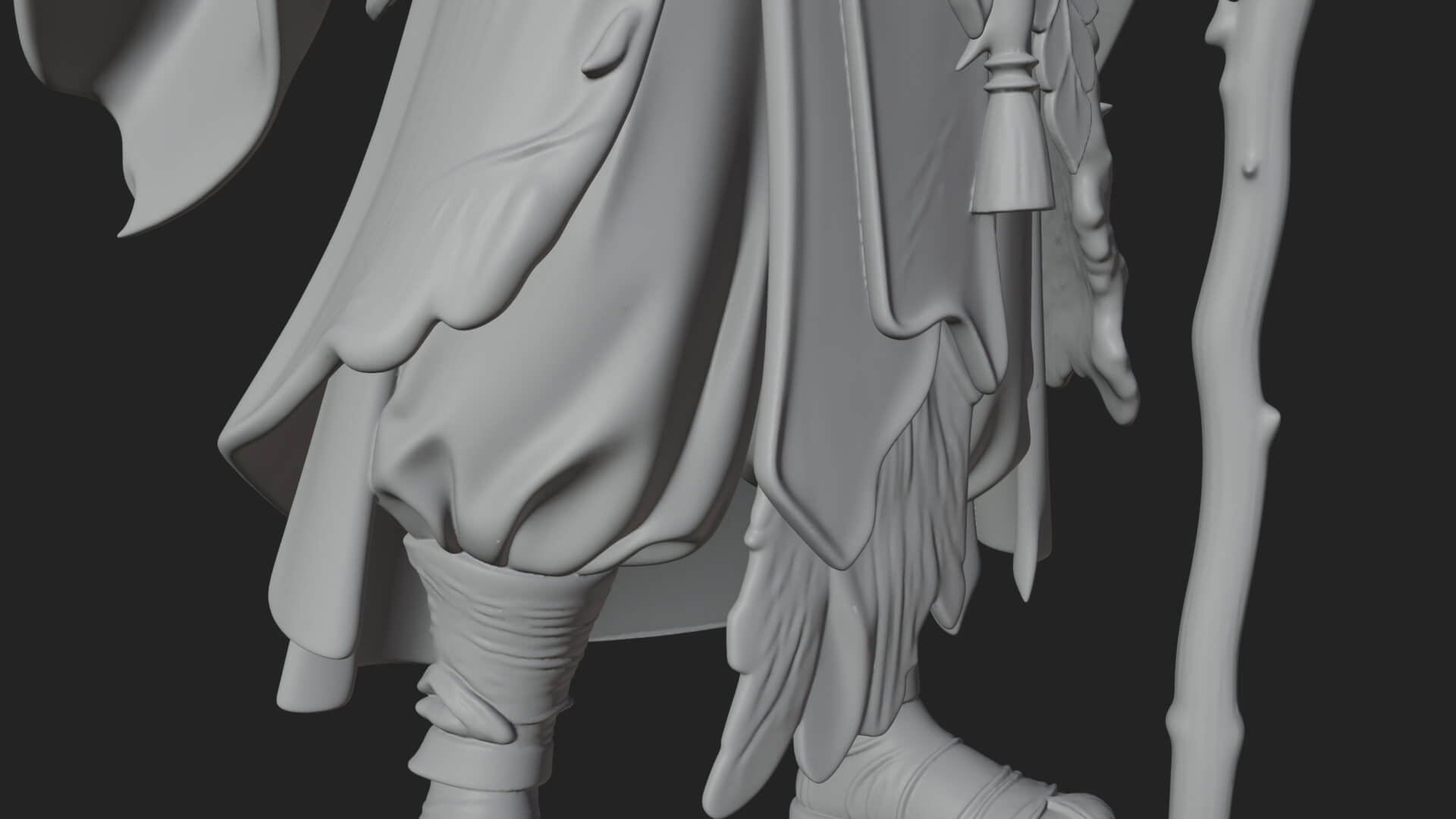 Elven High Mage Statue Design 14 3D Print Model 3D Model