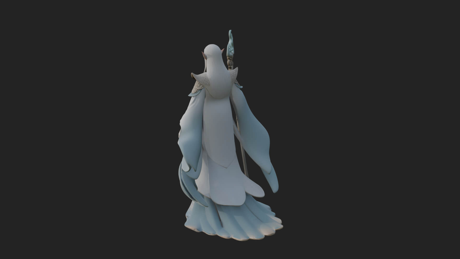 Elven High Mage Statue Design 15 3D Print Model 3D Model