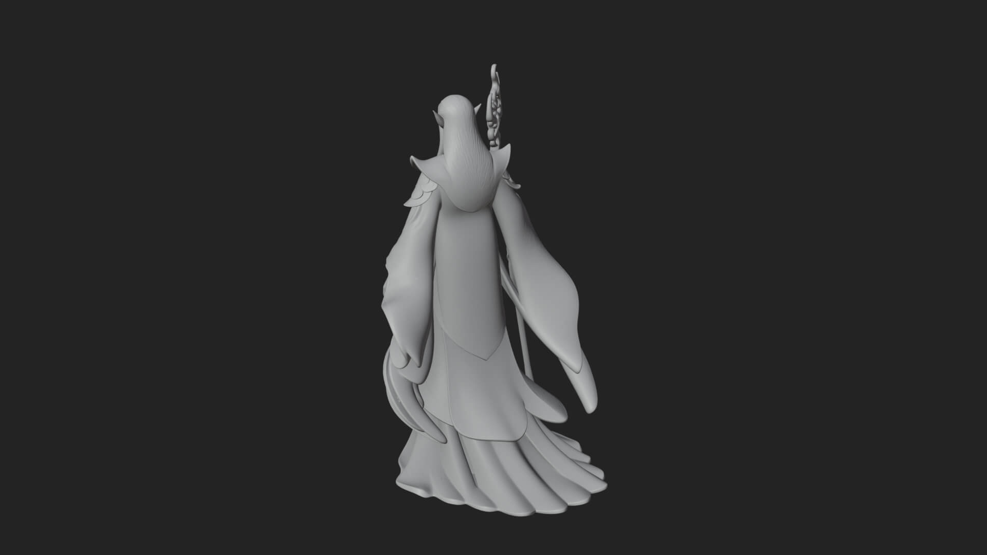 Elven High Mage Statue Design 15 3D Print Model 3D Model