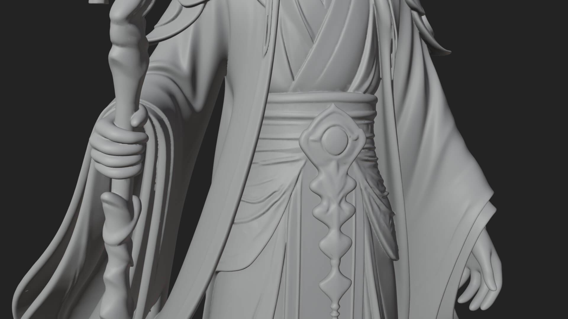 Elven High Mage Statue Design 15 3D Print Model 3D Model
