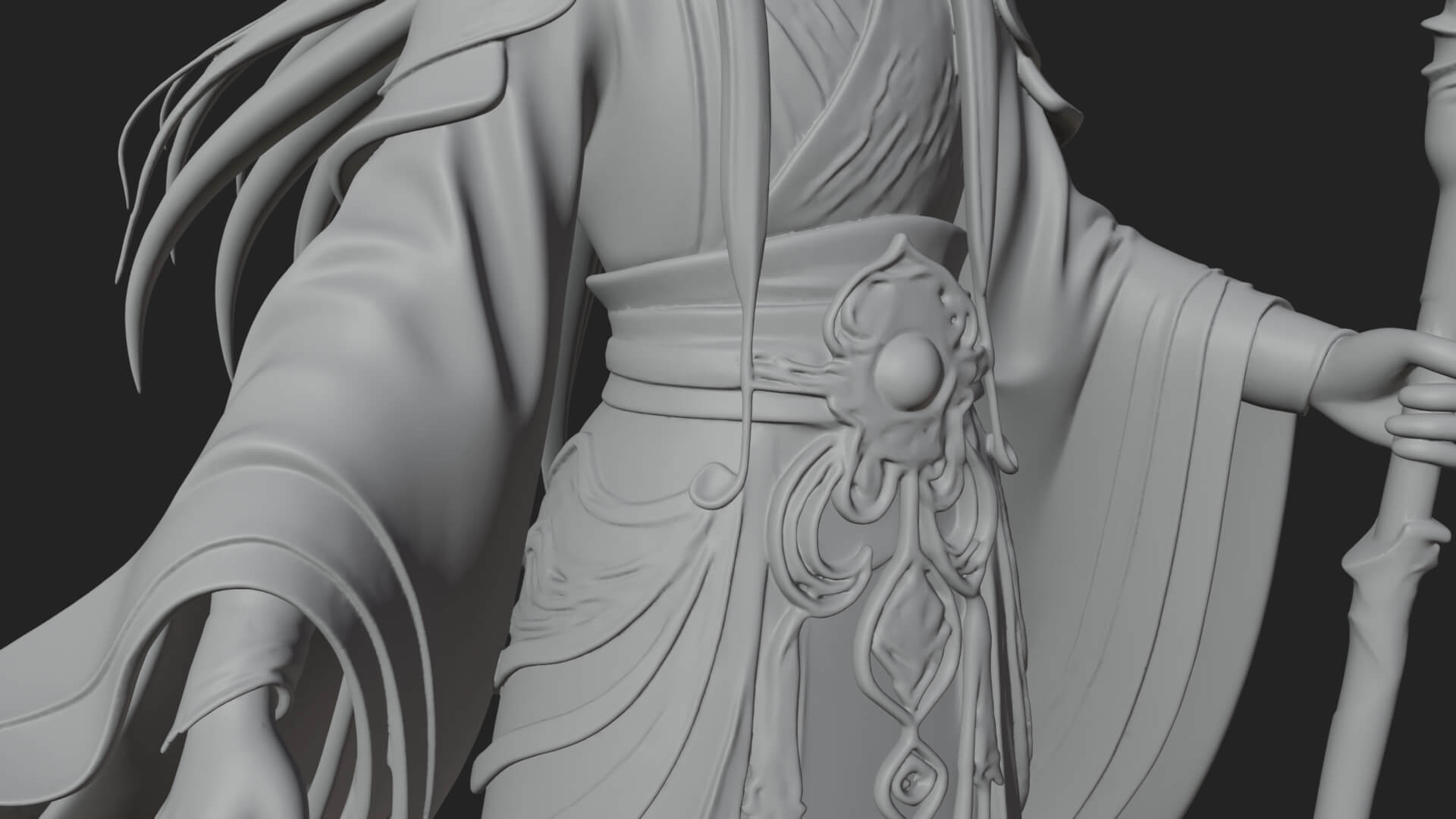 Elven High Mage Statue Design 16 3D Print Model 3D Model
