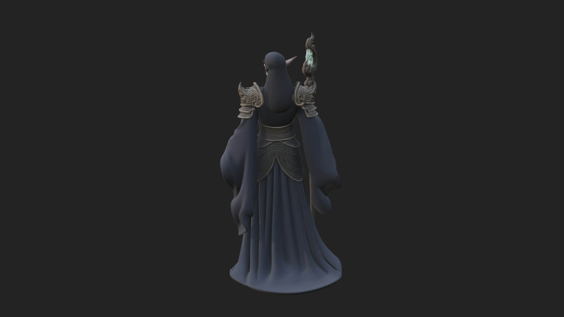 Elven High Mage Statue Design 17 3D Print Model 3D Model