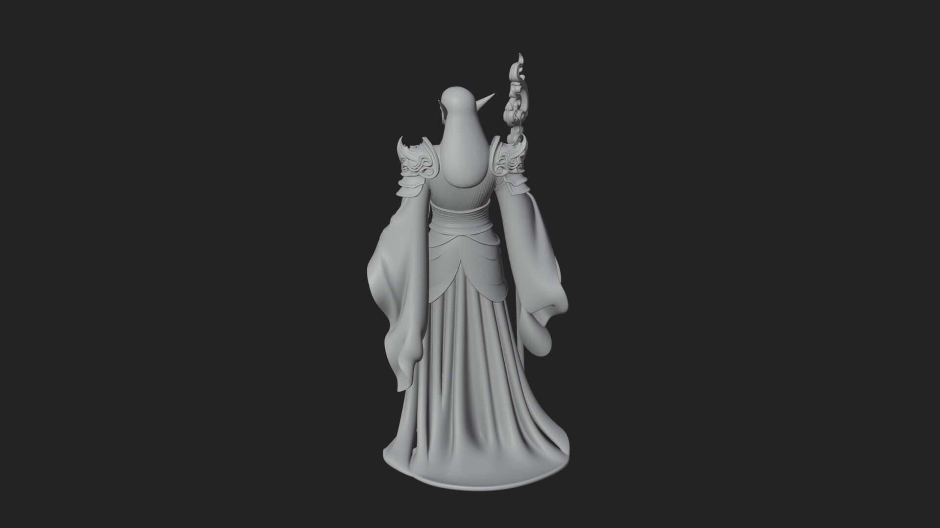 Elven High Mage Statue Design 17 3D Print Model 3D Model