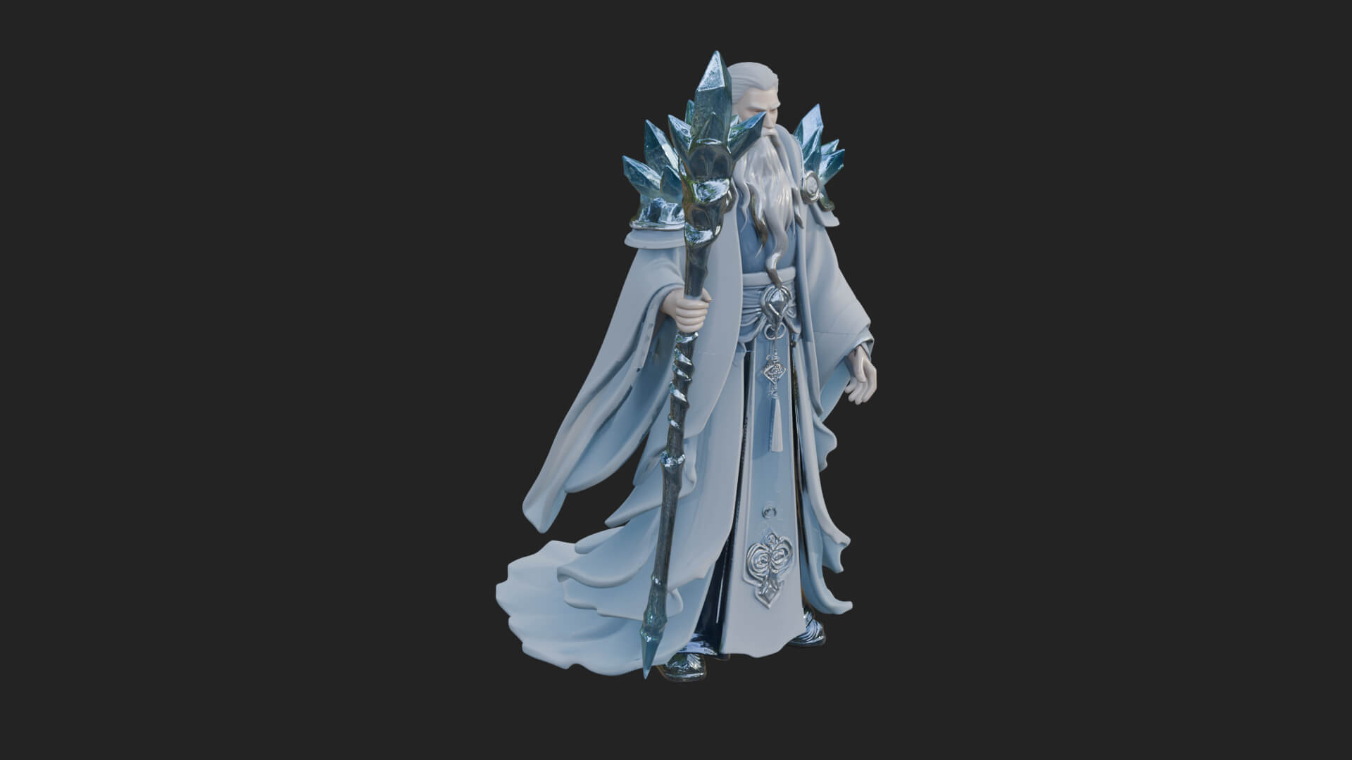 Elven High Mage Statue Design 18 3D Print Model 3D Model