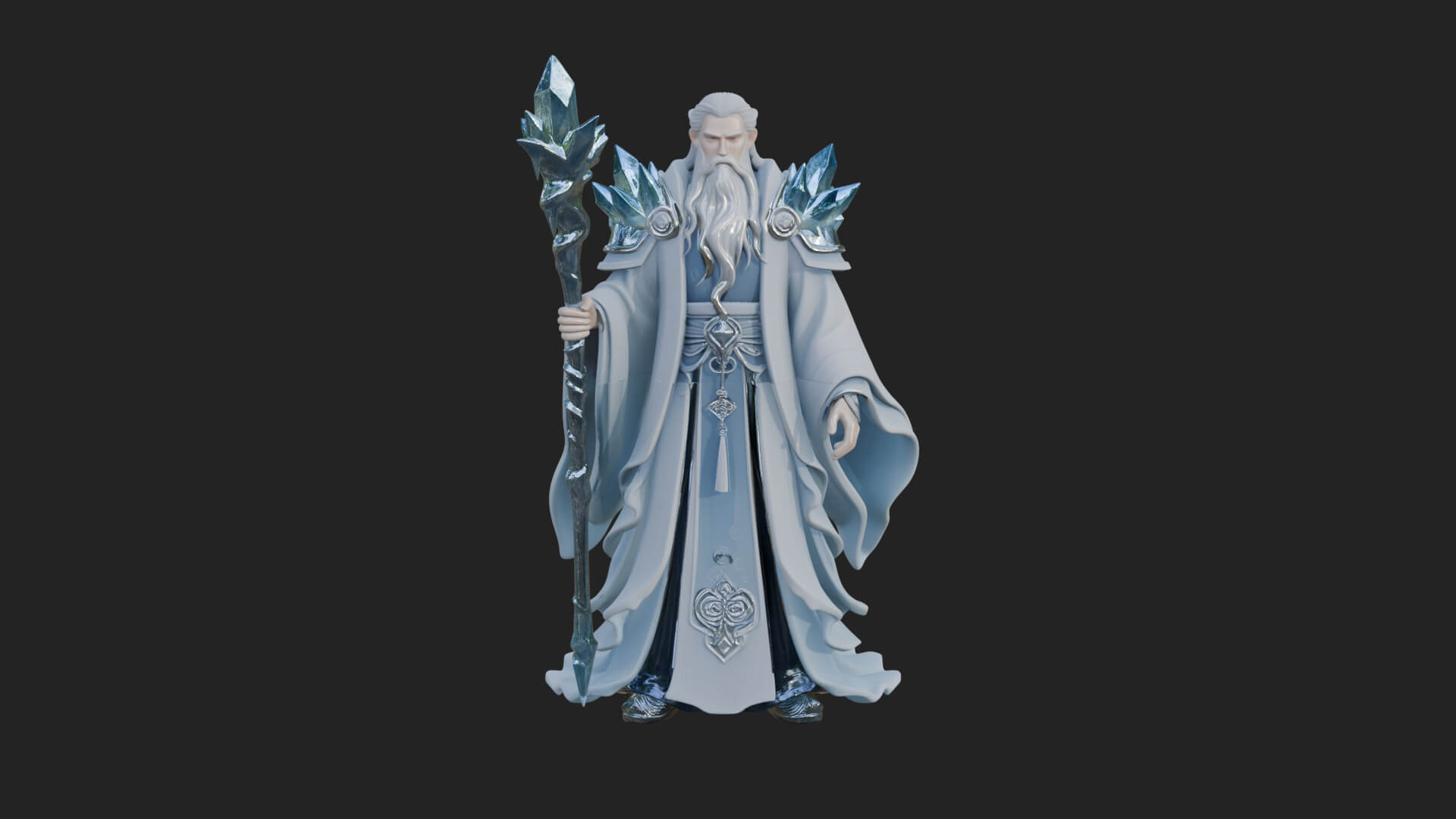 Elven High Mage Statue Design 18 3D Print Model 3D Model
