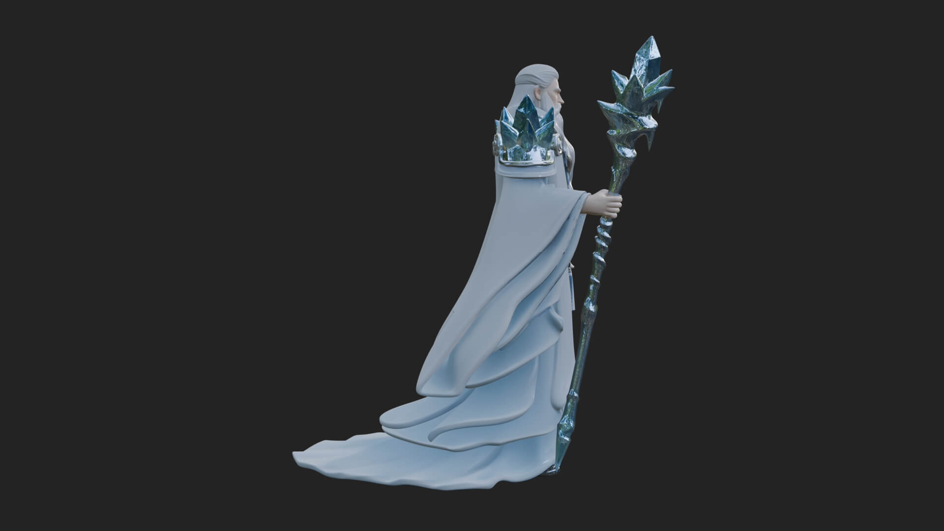 Elven High Mage Statue Design 18 3D Print Model 3D Model