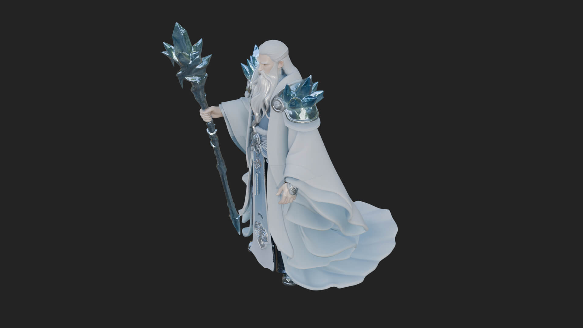 Elven High Mage Statue Design 18 3D Print Model 3D Model