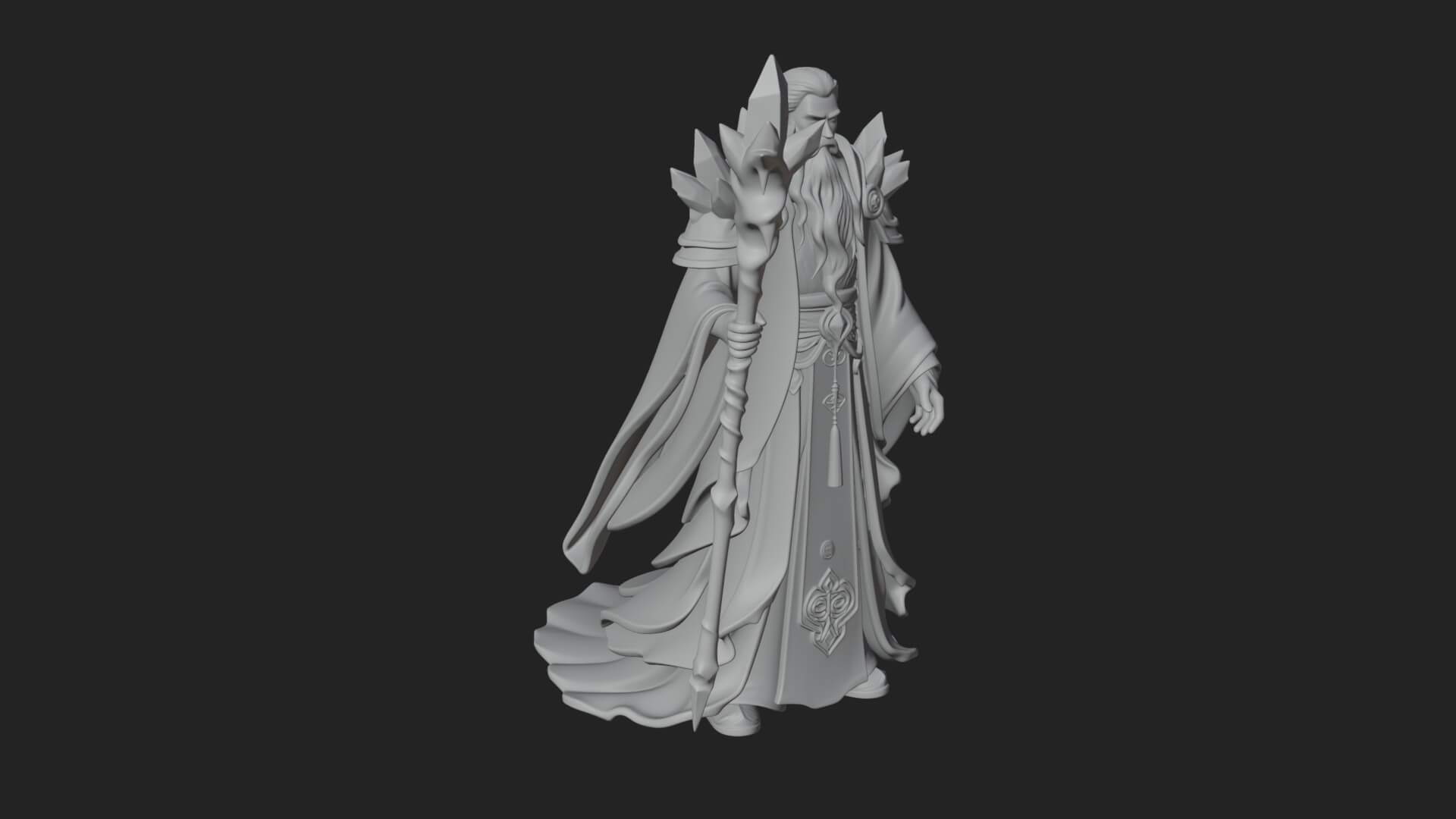 Elven High Mage Statue Design 18 3D Print Model 3D Model