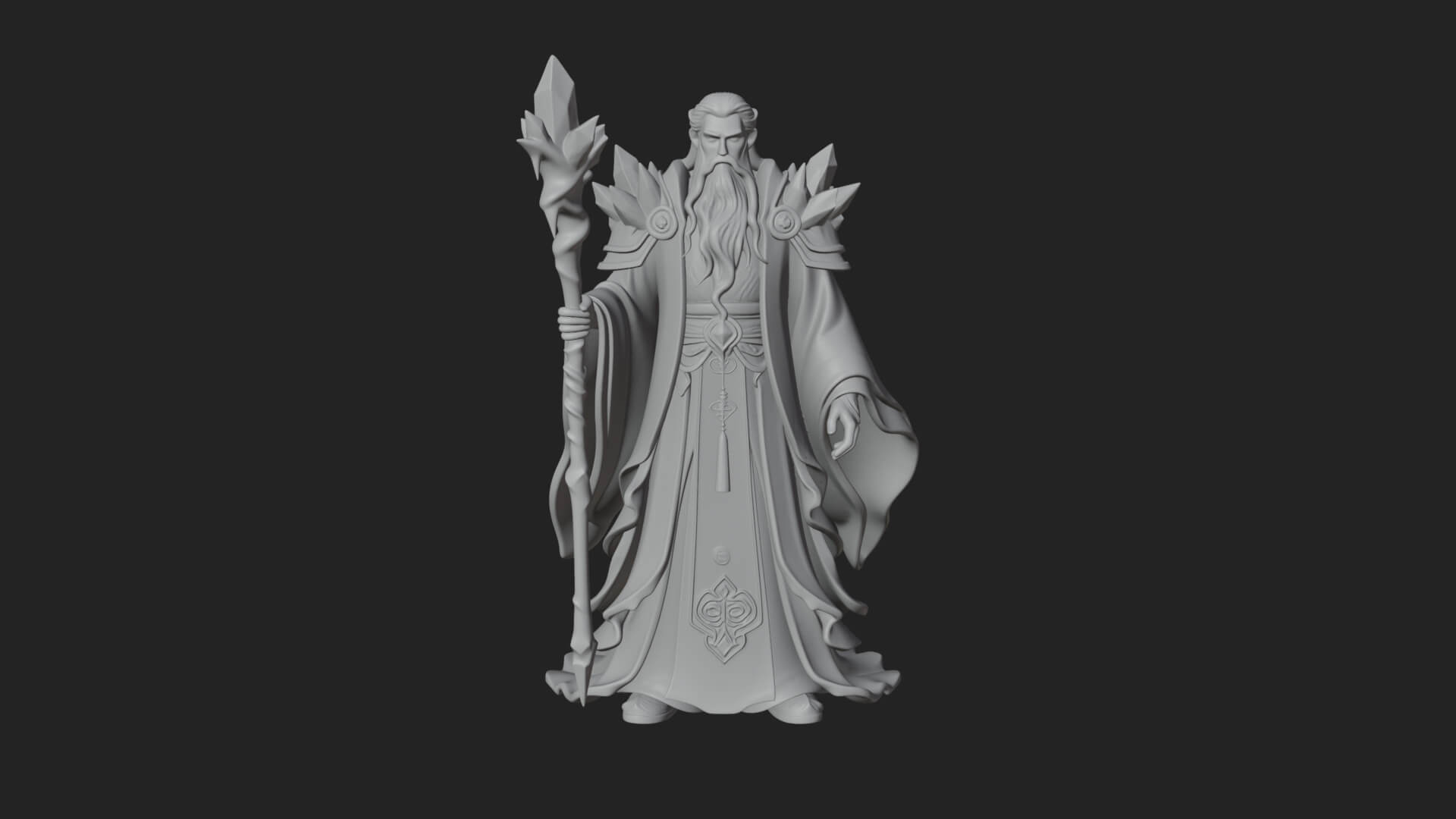 Elven High Mage Statue Design 18 3D Print Model 3D Model