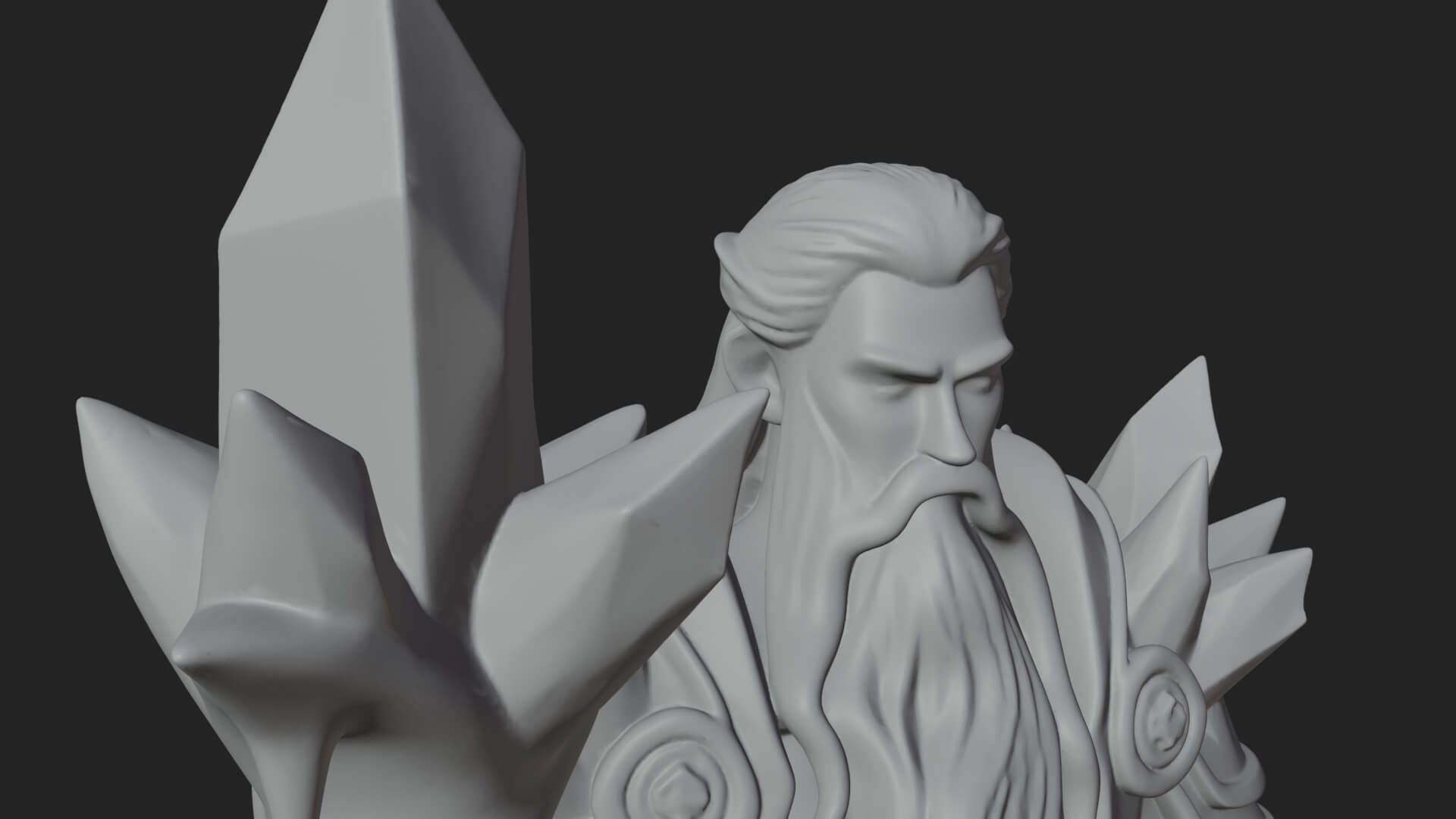 Elven High Mage Statue Design 18 3D Print Model 3D Model