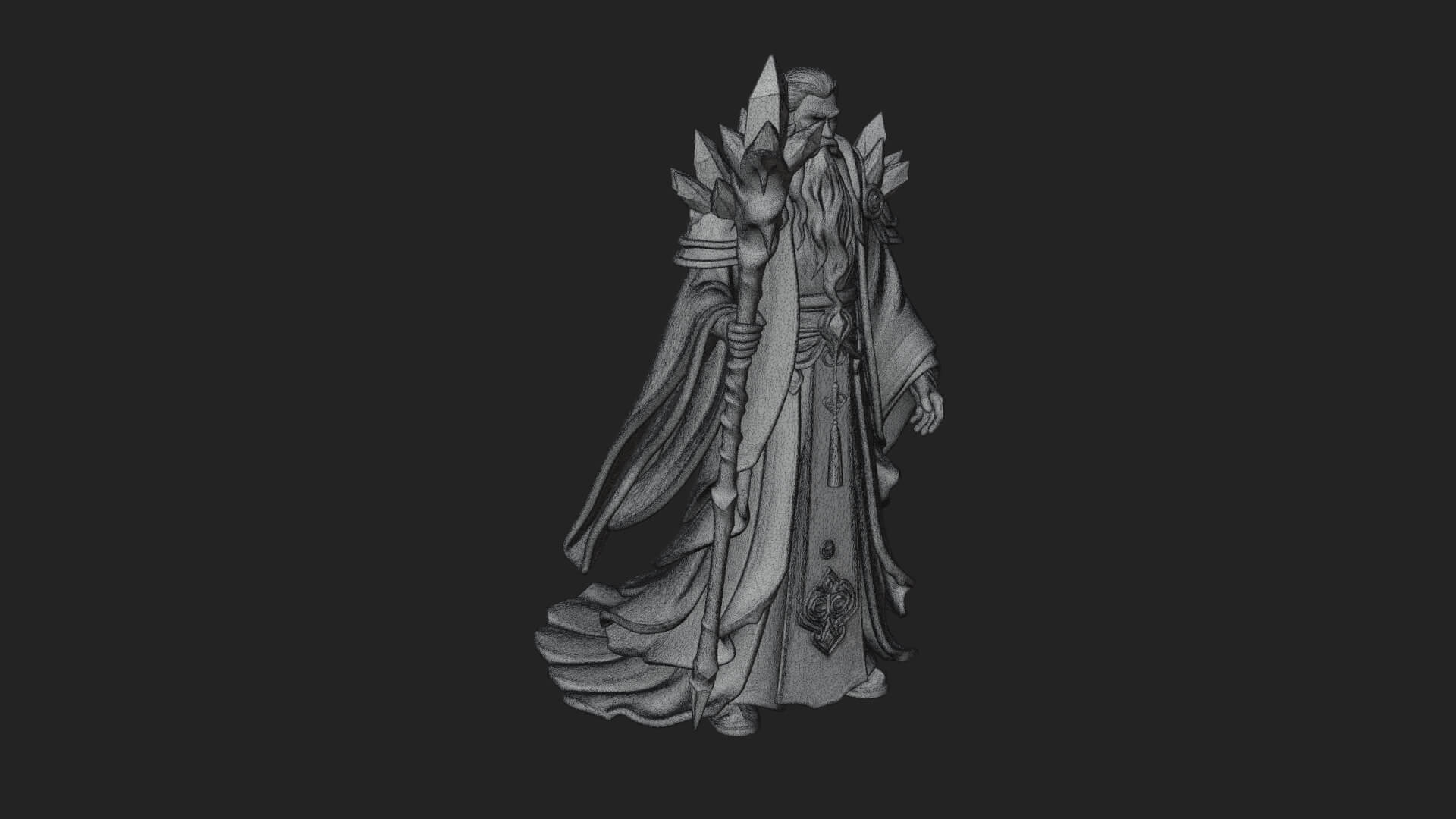 Elven High Mage Statue Design 18 3D Print Model 3D Model