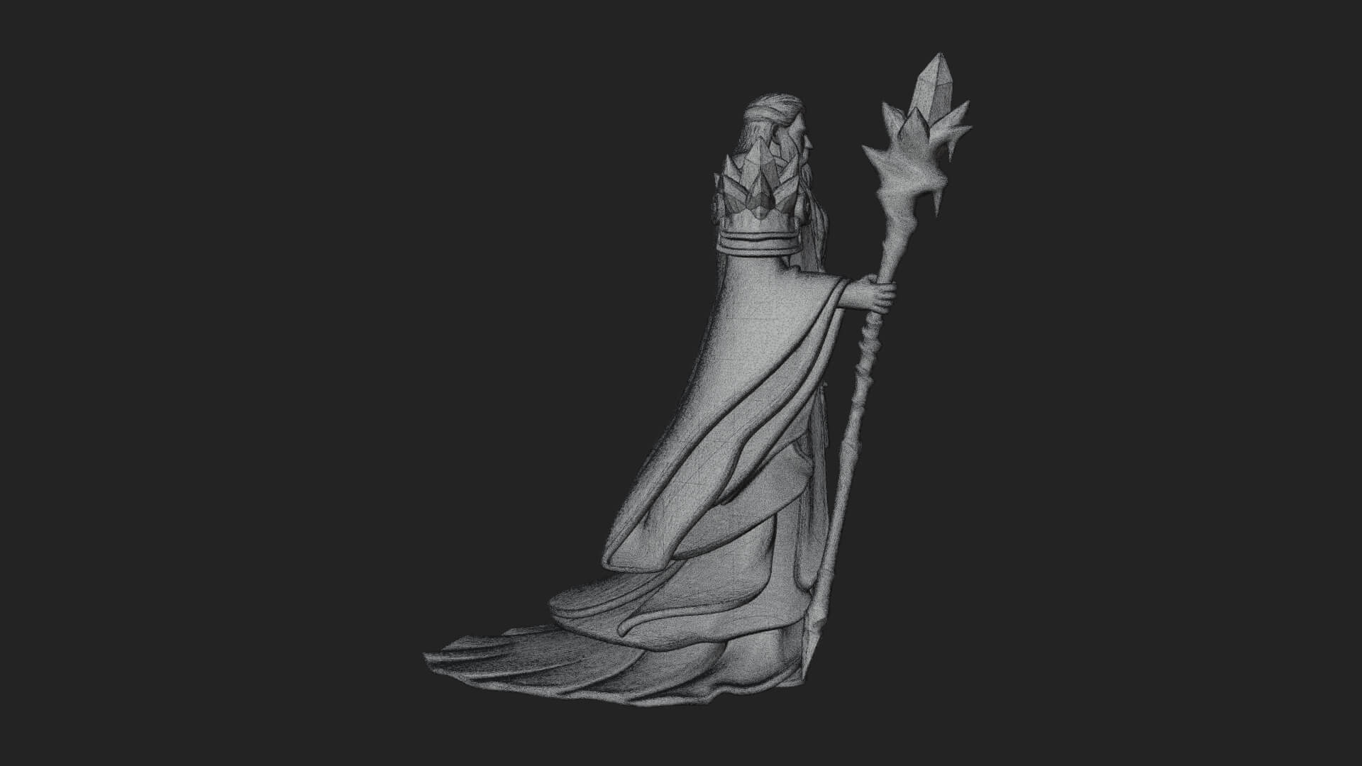 Elven High Mage Statue Design 18 3D Print Model 3D Model