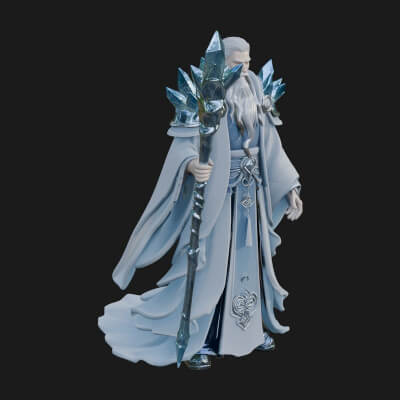 Elven High Mage Statue Design 18 3D Print Model