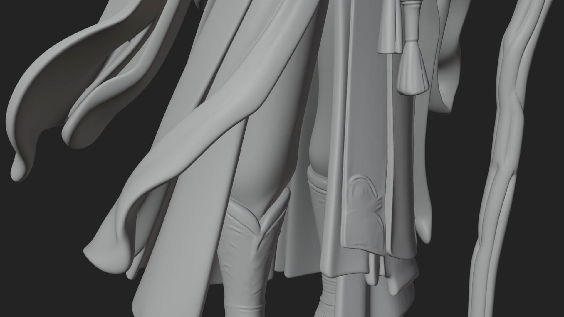 Elven High Mage Statue Design 19 3D Print Model 3D Model