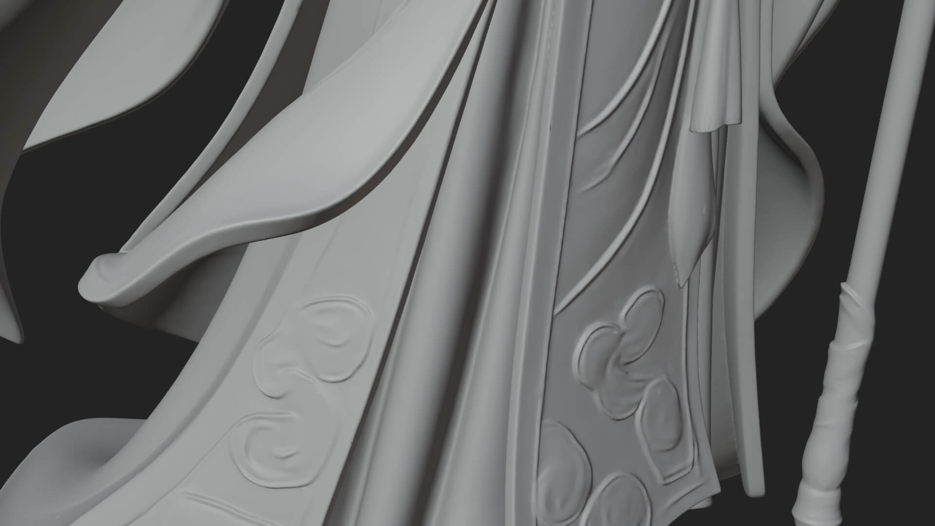 Elven High Mage Statue Design 2 3D Print Model 3D Model