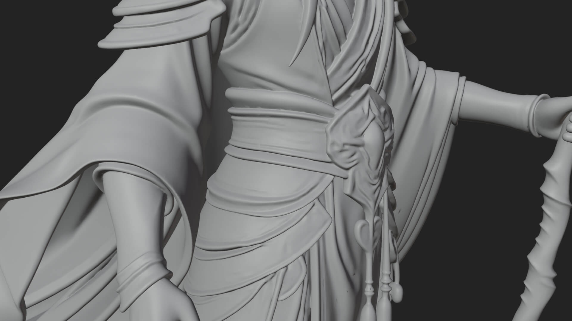 Elven High Mage Statue Design 20 3D Print Model 3D Model