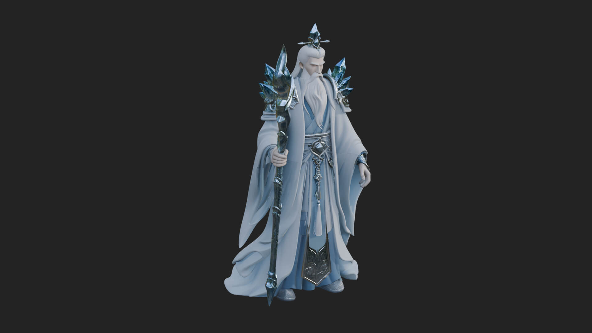 Elven High Mage Statue Design 21 3D Print Model 3D Model
