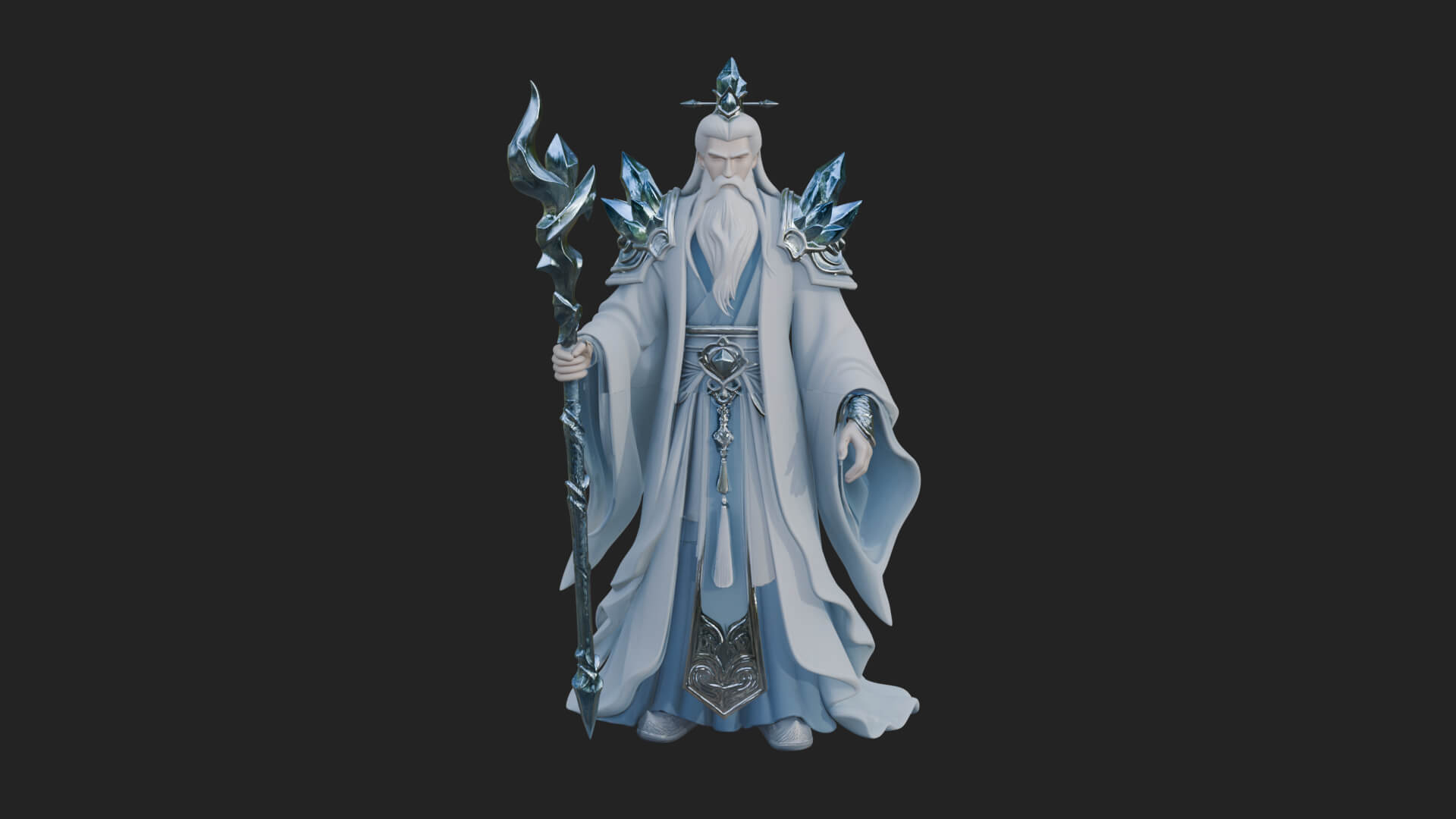 Elven High Mage Statue Design 21 3D Print Model 3D Model