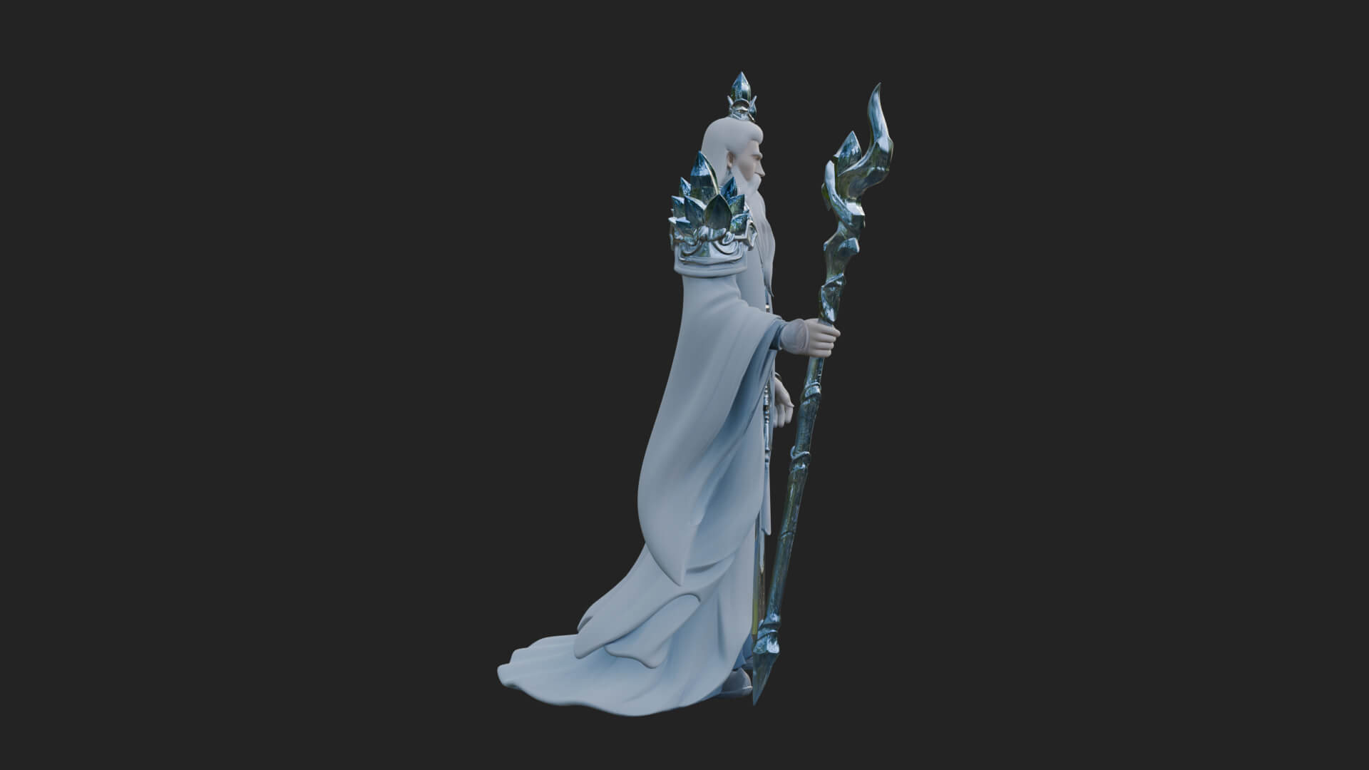 Elven High Mage Statue Design 21 3D Print Model 3D Model