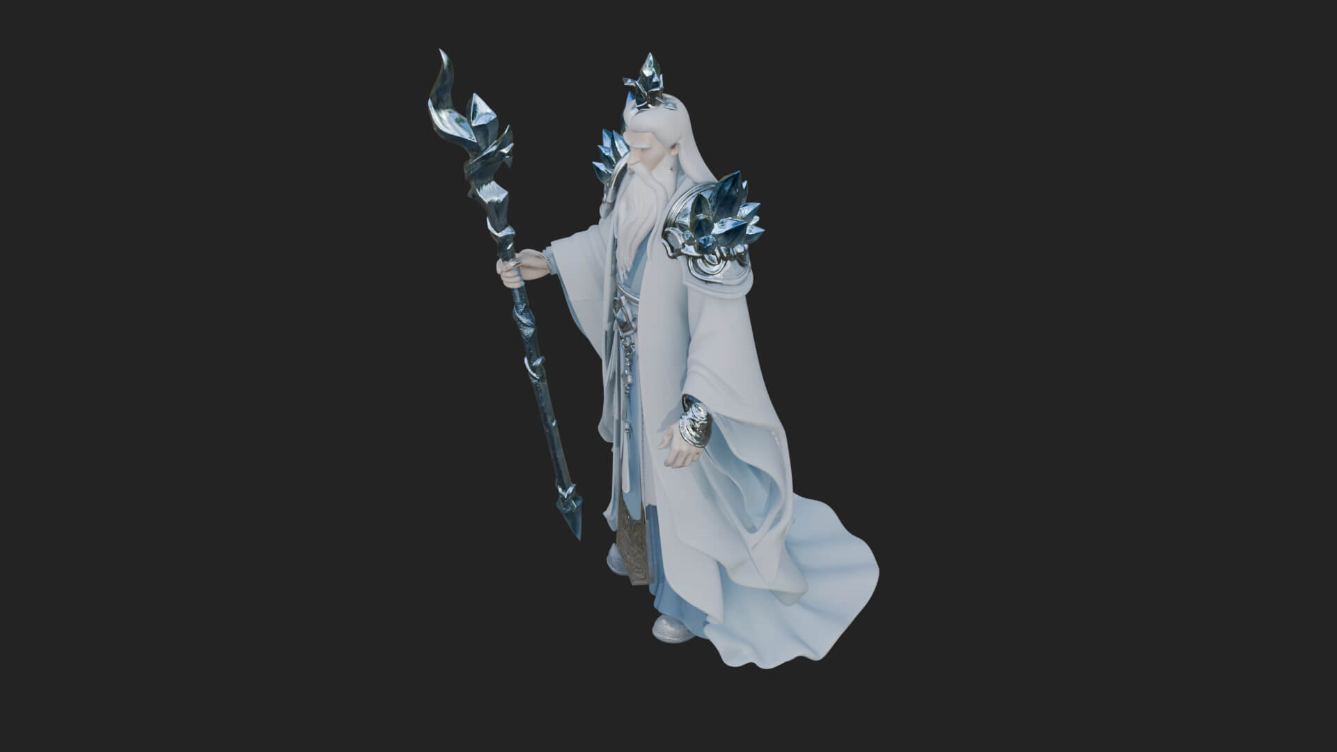 Elven High Mage Statue Design 21 3D Print Model 3D Model