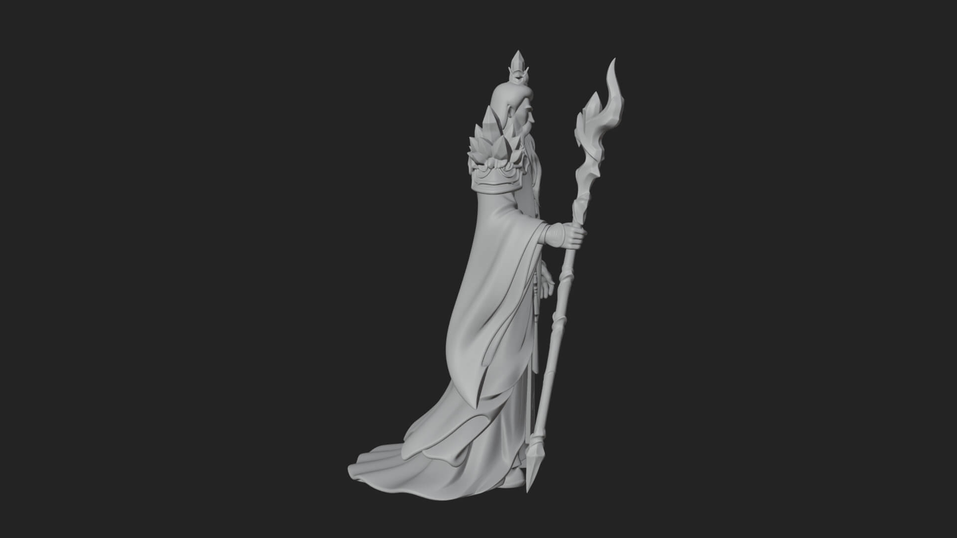Elven High Mage Statue Design 21 3D Print Model 3D Model