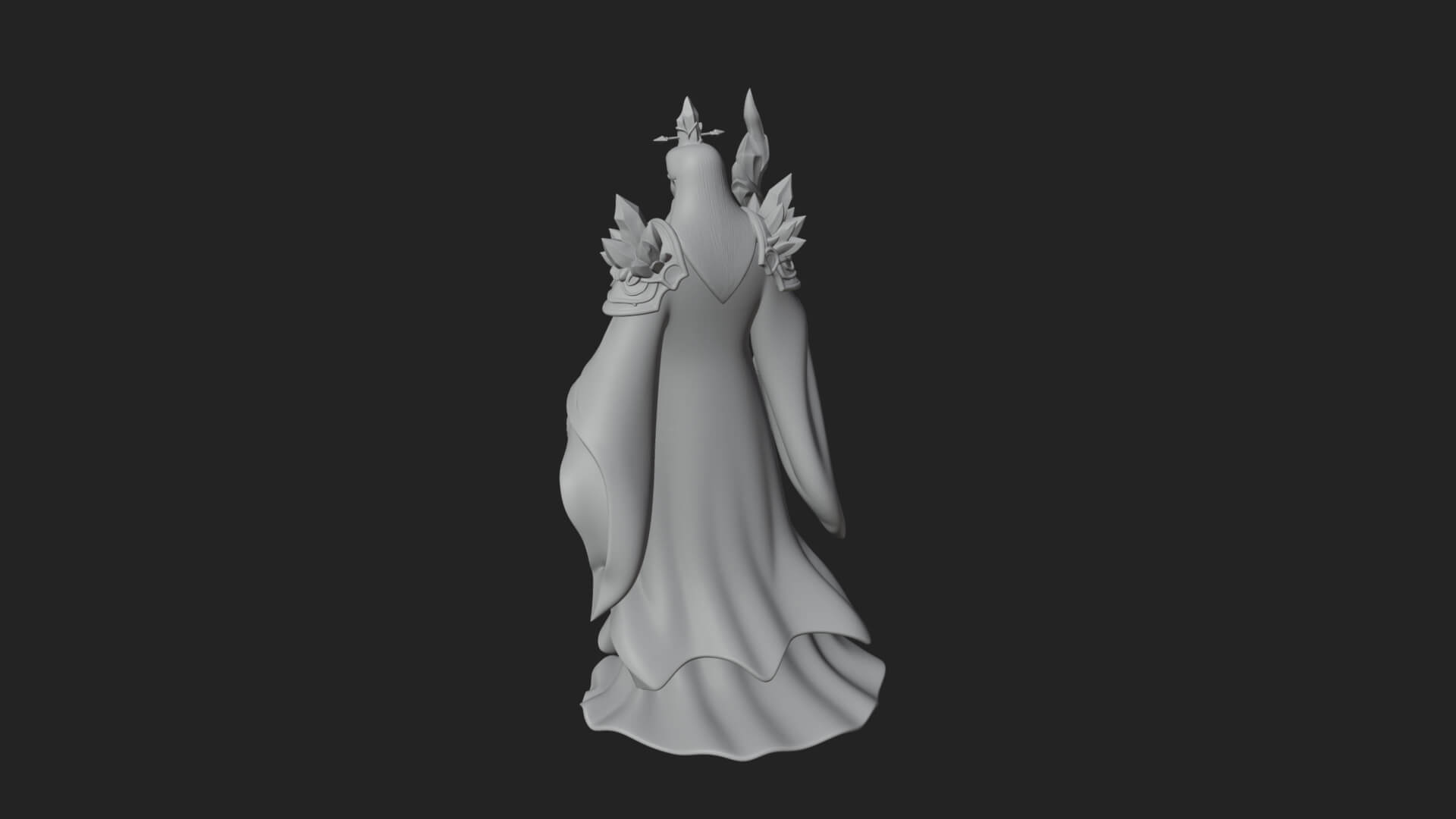 Elven High Mage Statue Design 21 3D Print Model 3D Model