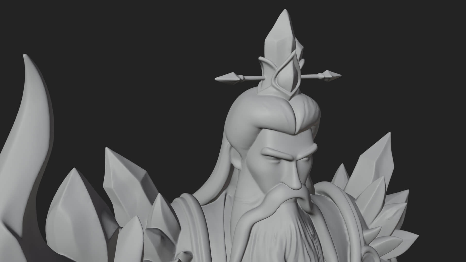 Elven High Mage Statue Design 21 3D Print Model 3D Model