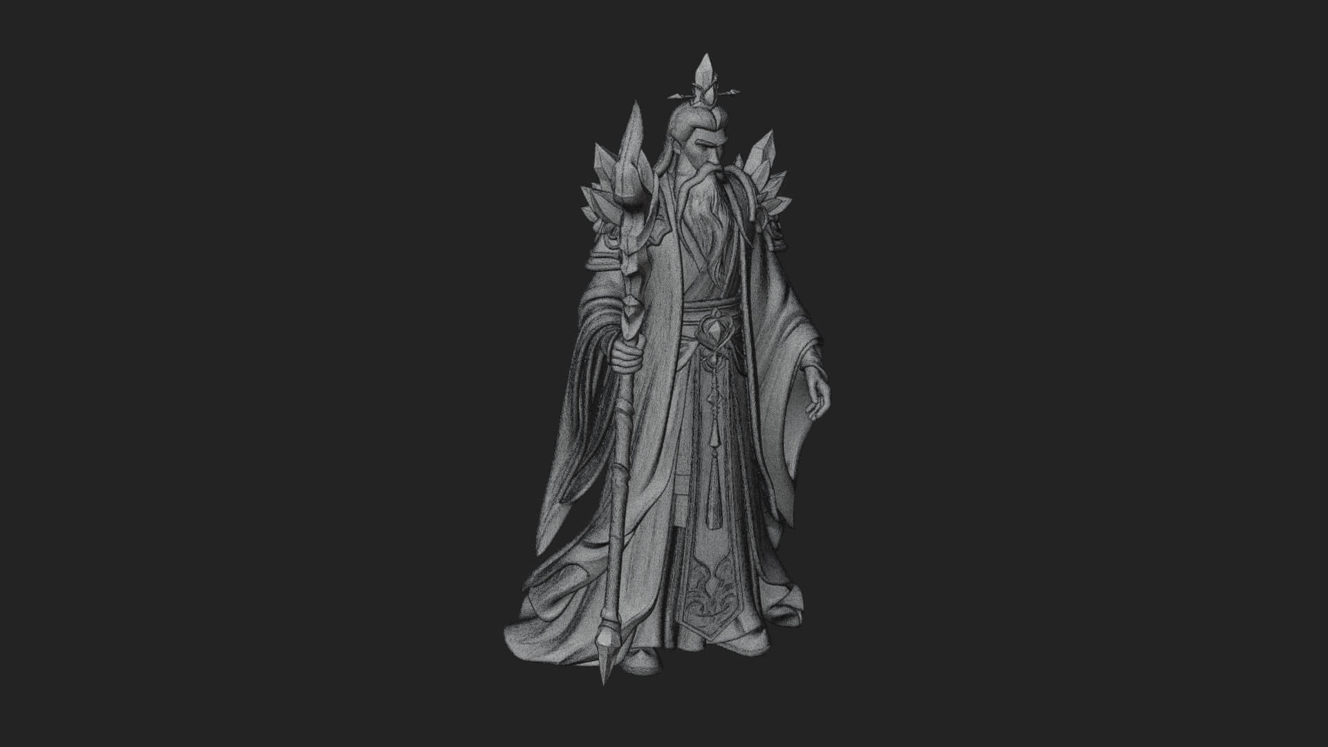 Elven High Mage Statue Design 21 3D Print Model 3D Model