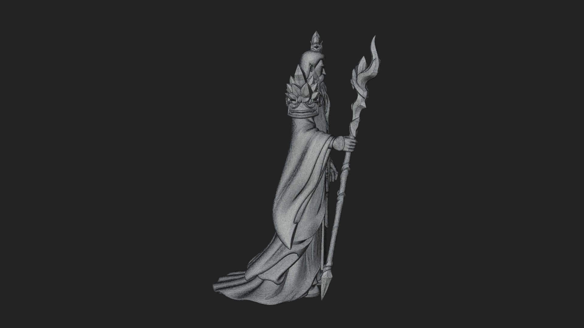 Elven High Mage Statue Design 21 3D Print Model 3D Model