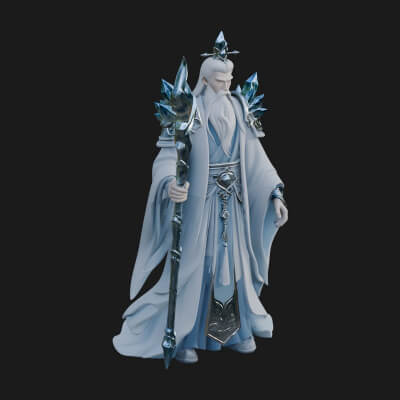 Elven High Mage Statue Design 21 3D Print Model