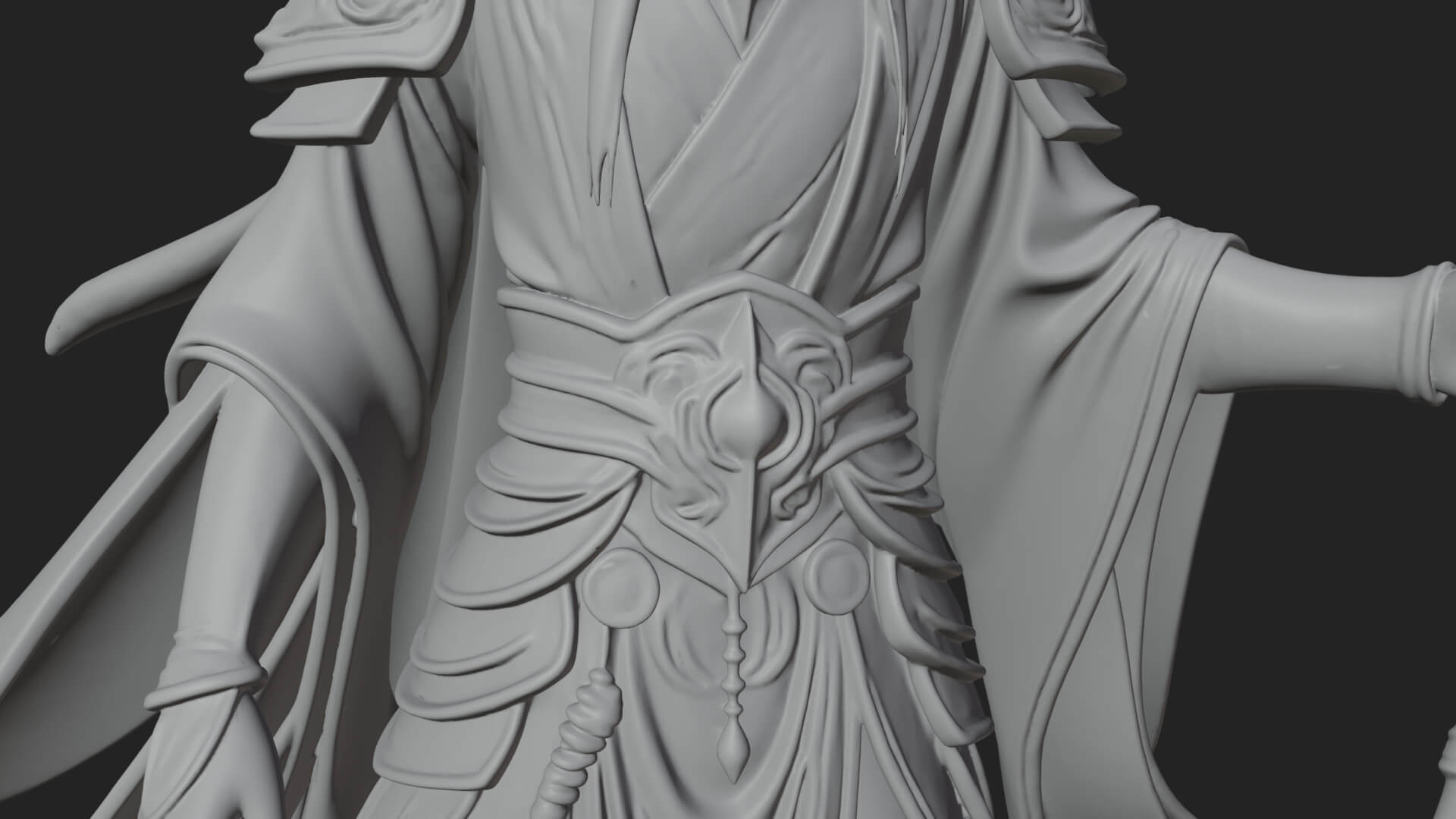 Elven High Mage Statue Design 22 3D Print Model 3D Model