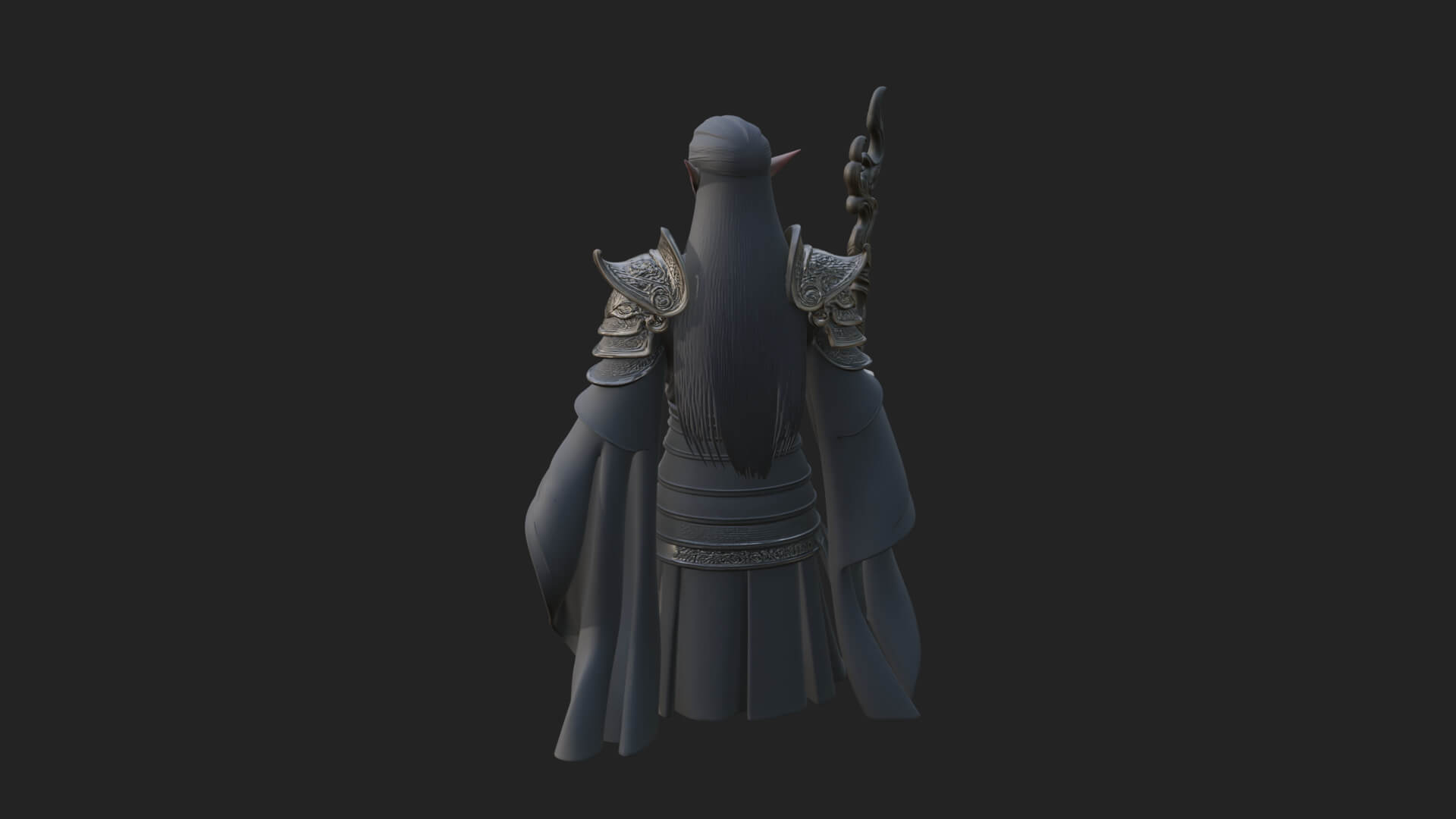 Elven High Mage Statue Design 23 3D Print Model 3D Model