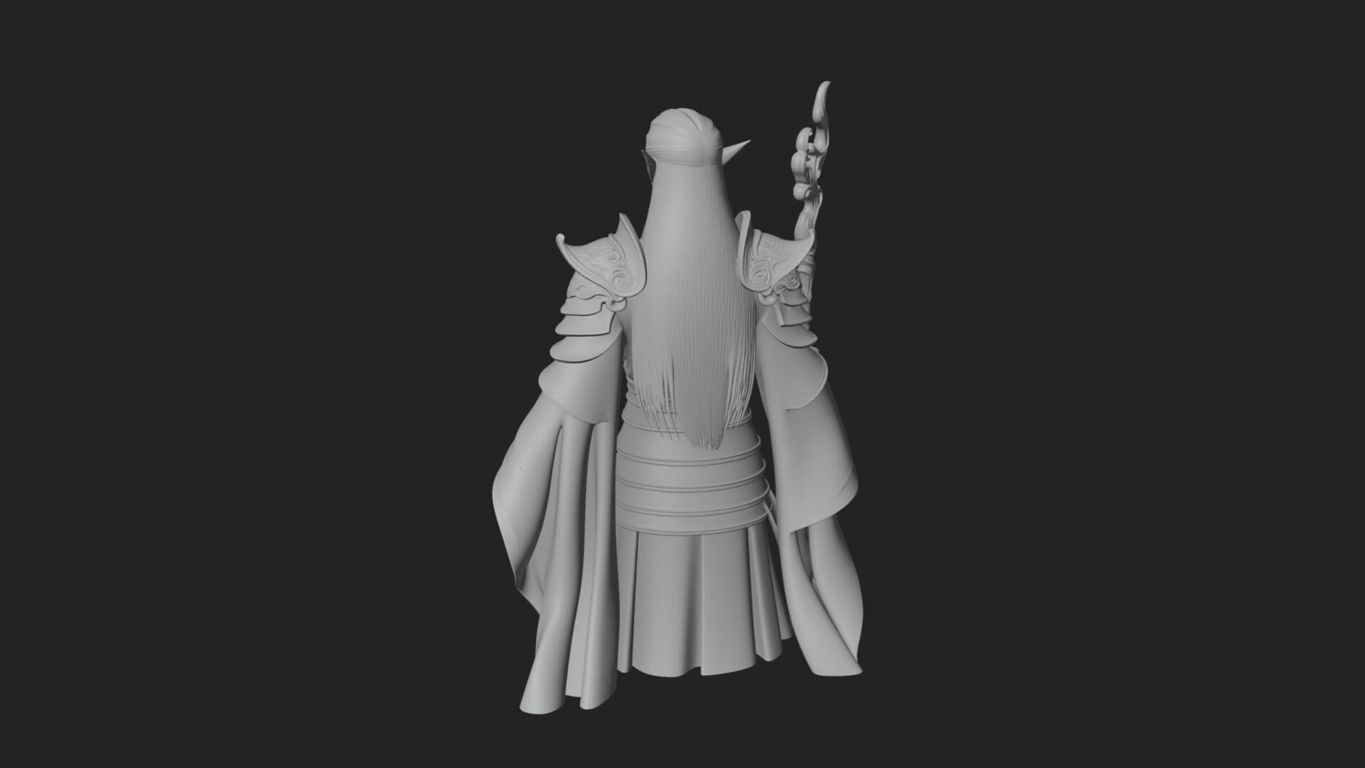 Elven High Mage Statue Design 23 3D Print Model 3D Model