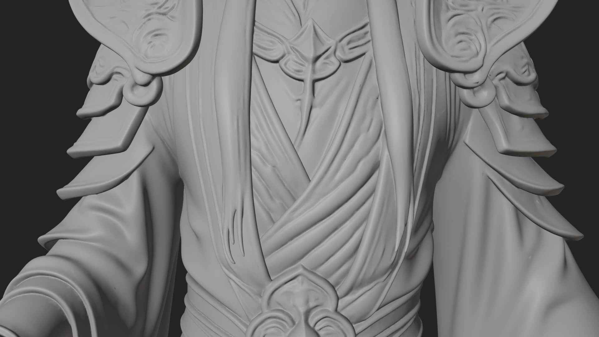 Elven High Mage Statue Design 23 3D Print Model 3D Model
