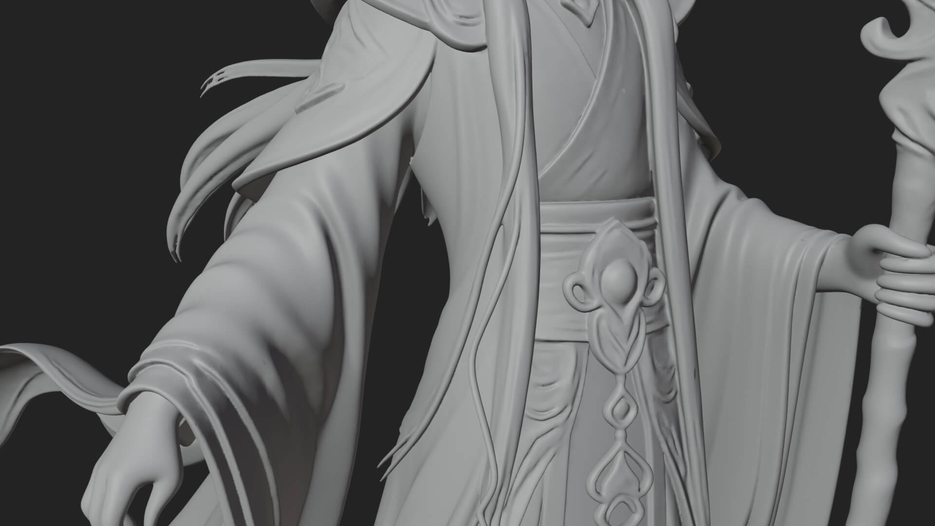 Elven High Mage Statue Design 24 3D Print Model 3D Model