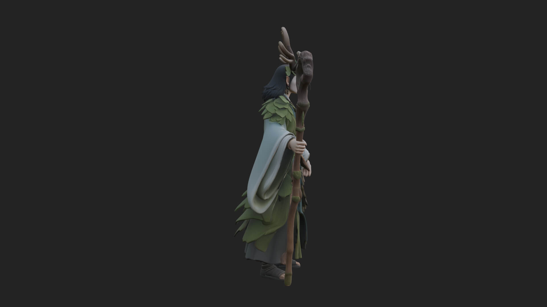 Elven High Mage Statue Design 25 3D Print Model 3D Model