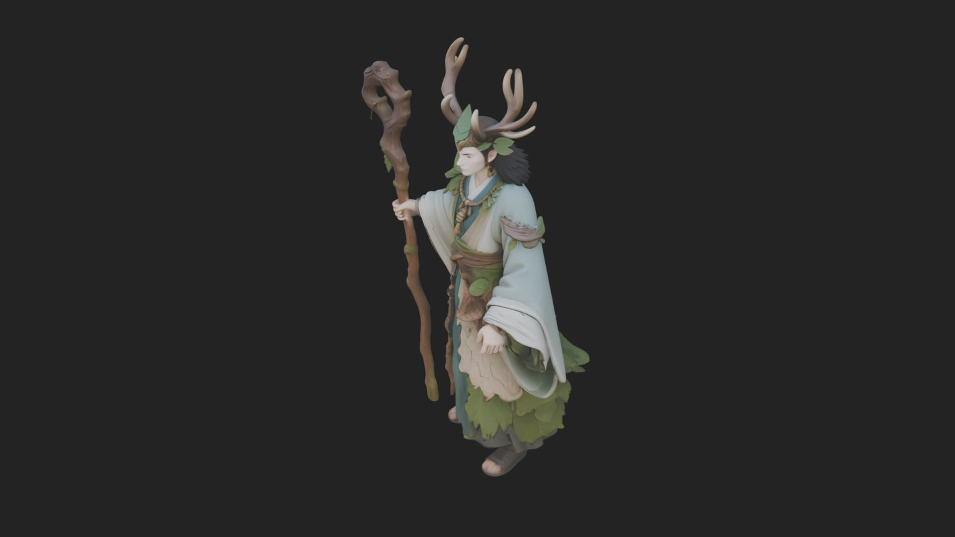 Elven High Mage Statue Design 25 3D Print Model 3D Model