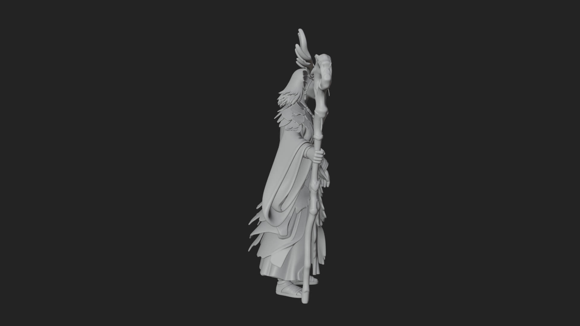 Elven High Mage Statue Design 25 3D Print Model 3D Model