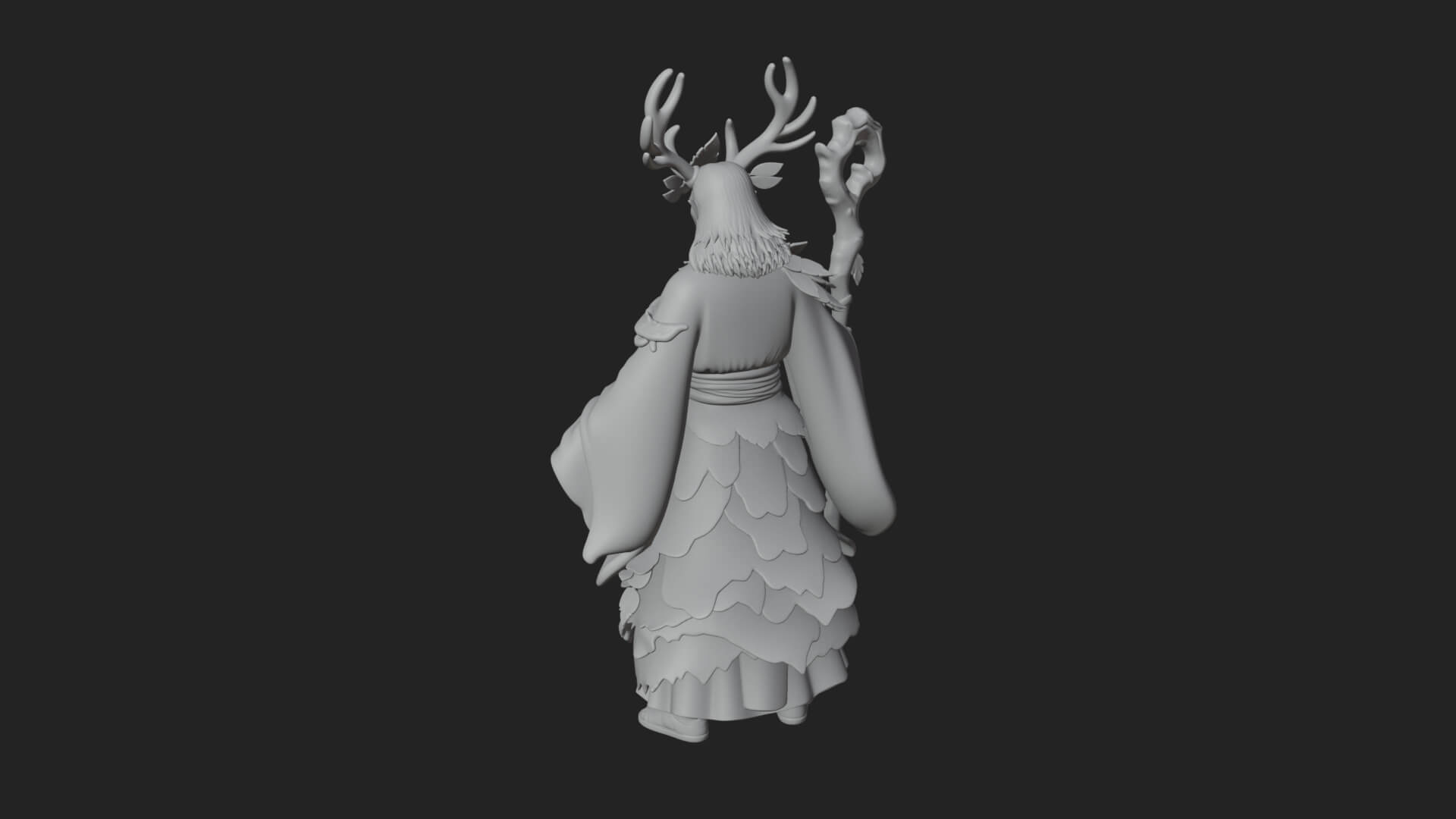 Elven High Mage Statue Design 25 3D Print Model 3D Model