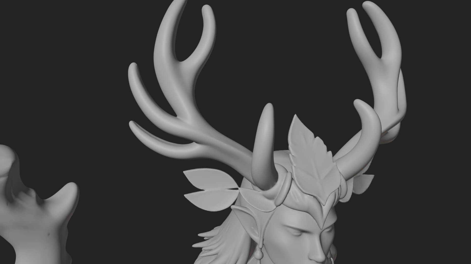 Elven High Mage Statue Design 25 3D Print Model 3D Model