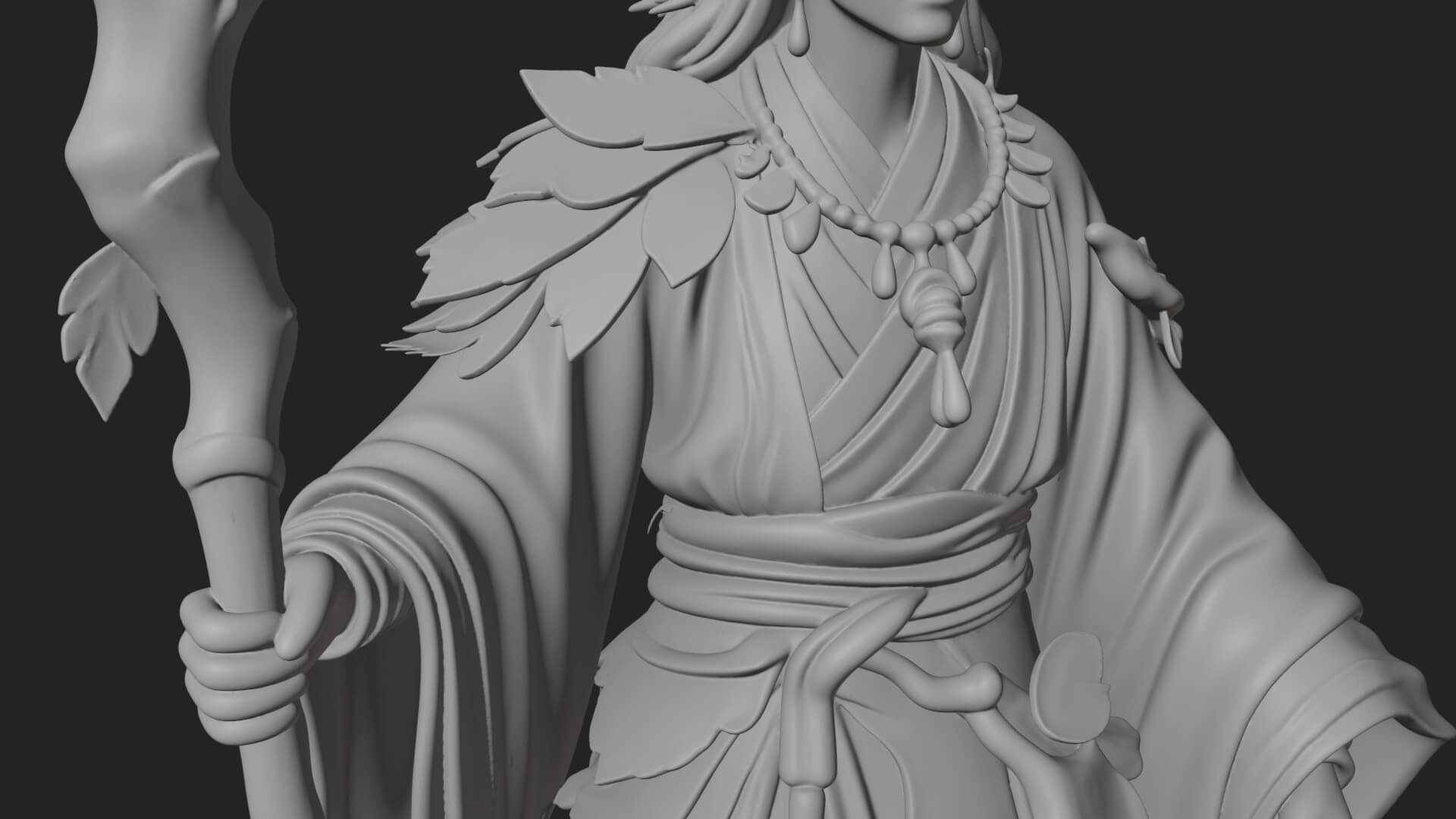Elven High Mage Statue Design 25 3D Print Model 3D Model