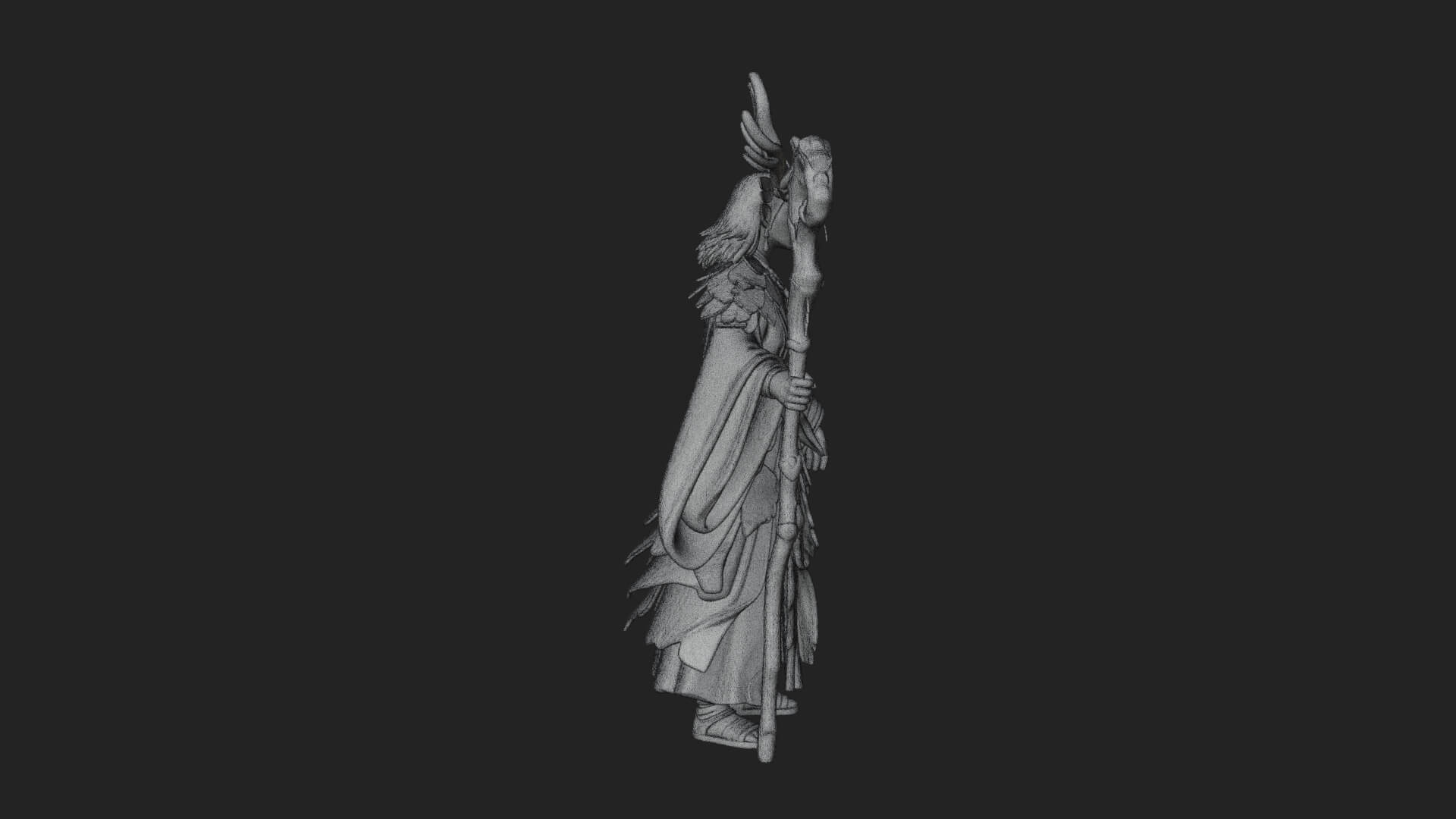 Elven High Mage Statue Design 25 3D Print Model 3D Model