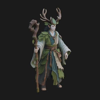 Elven High Mage Statue Design 25 3D Print Model