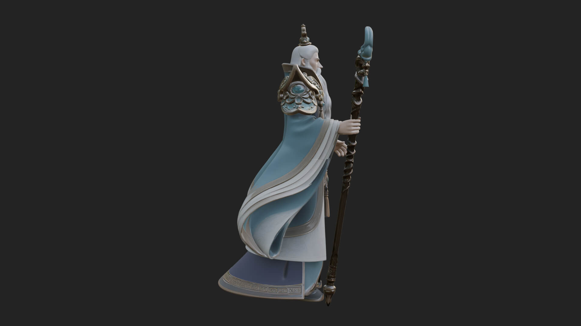 Elven High Mage Statue Design 26 3D Print Model 3D Model