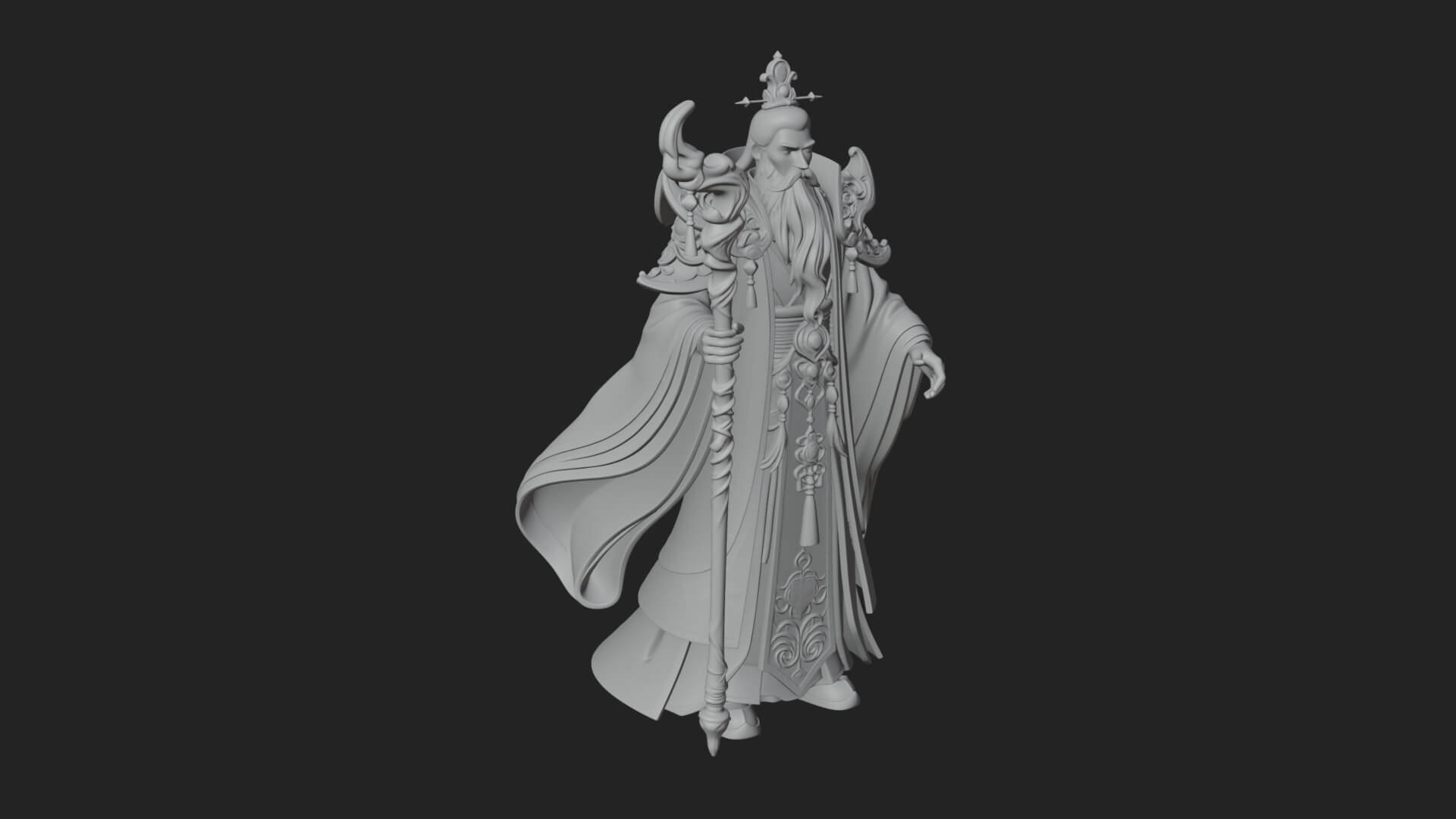 Elven High Mage Statue Design 26 3D Print Model 3D Model
