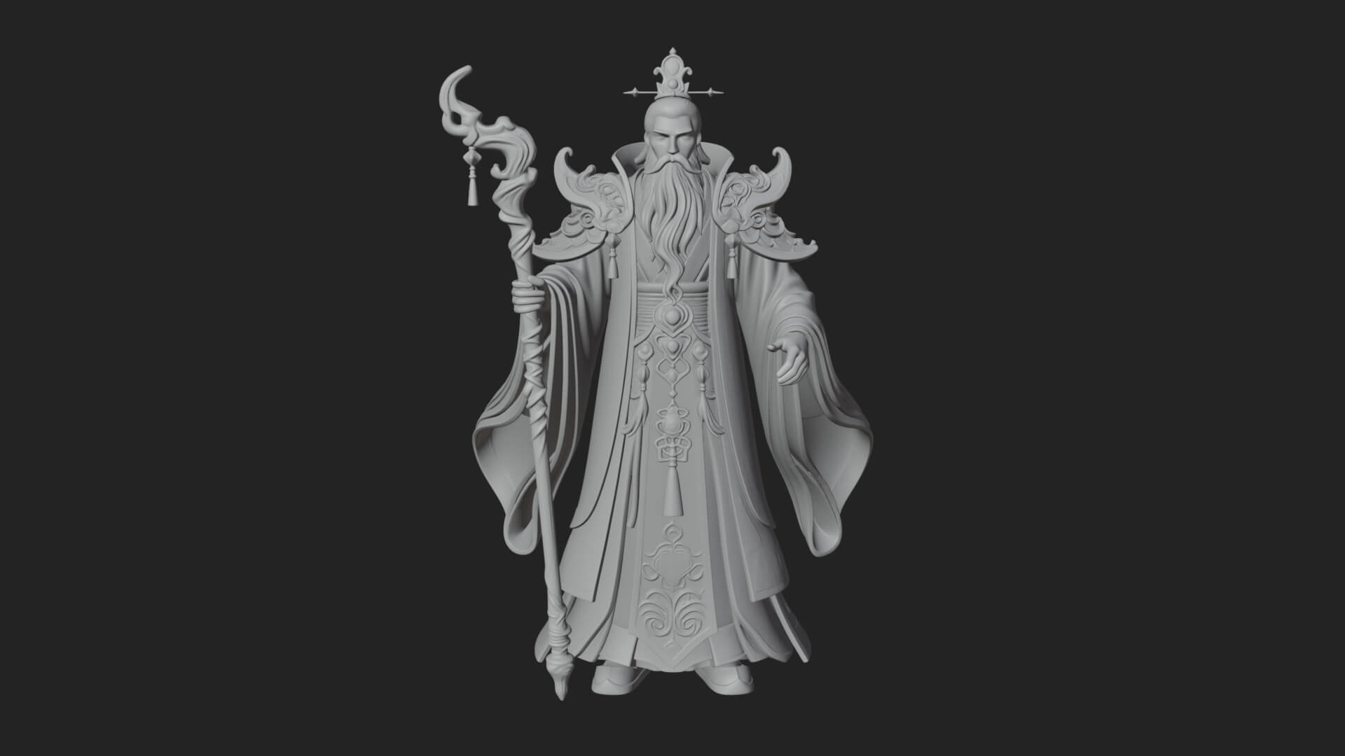 Elven High Mage Statue Design 26 3D Print Model 3D Model
